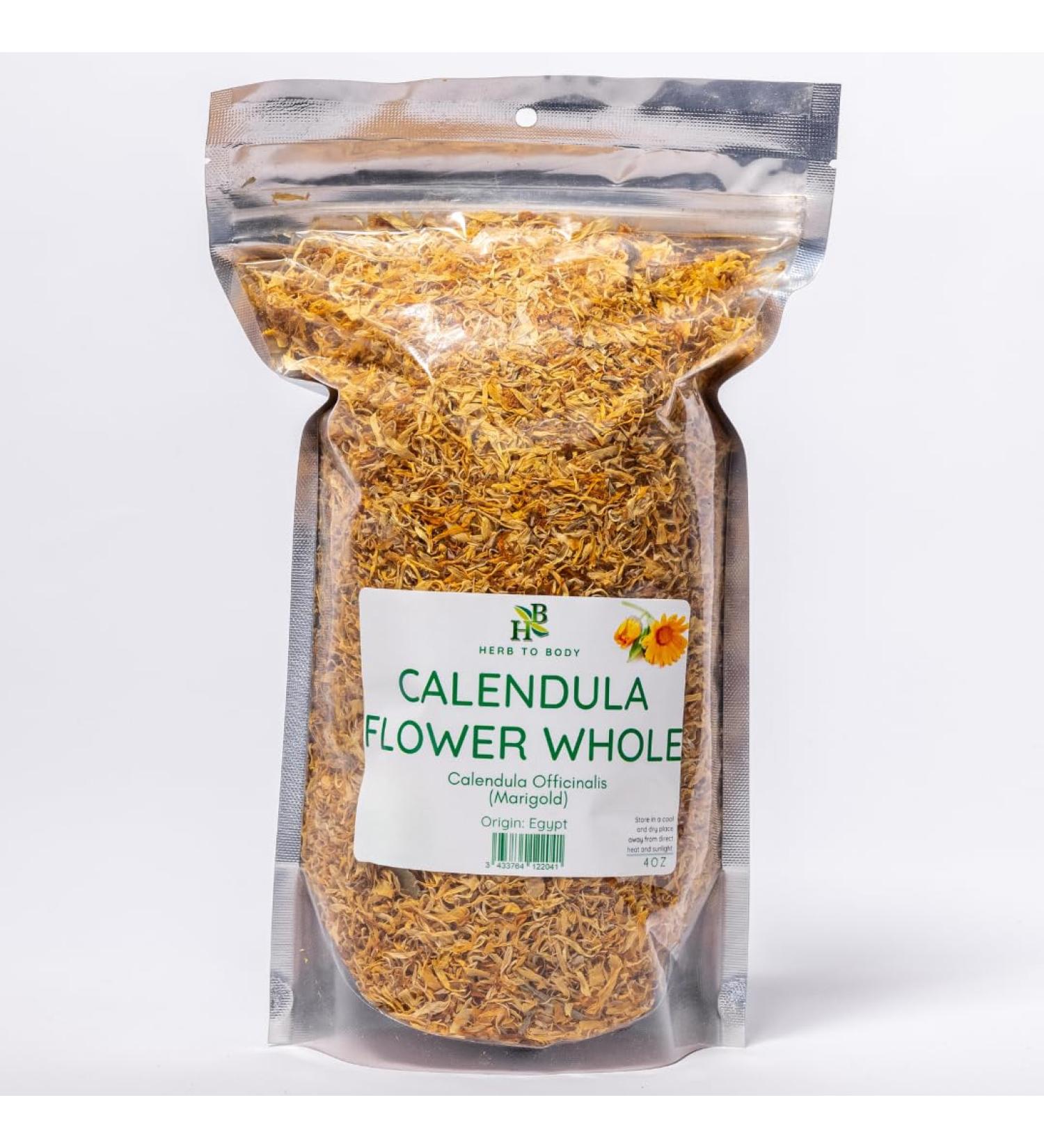 Herb To Body Calendula Flowers Whole | Calendula Officinalis | Wildcrafted | 4oz