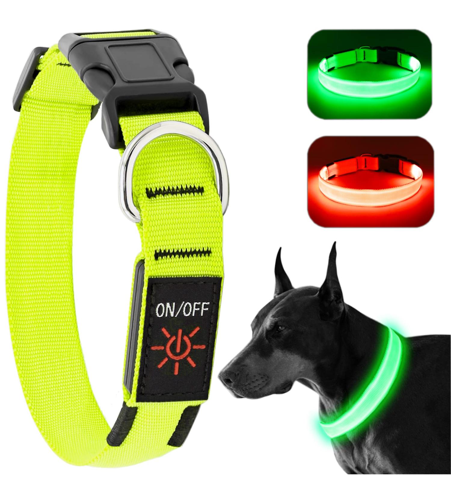 KOSKILL Waterproof LED Dog Collar - Adjustable Luminous Halison for Medium to Large Dogs | Super Bright Green - Buy Online on GoSupps.com