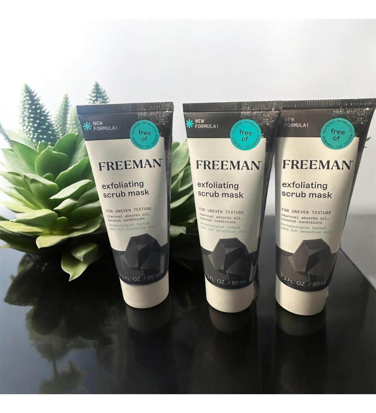 Exfoliating Scrub Mask Charcoal and Coconut 3 fl oz For Uneven Texture Sensitive Skin Set of 3