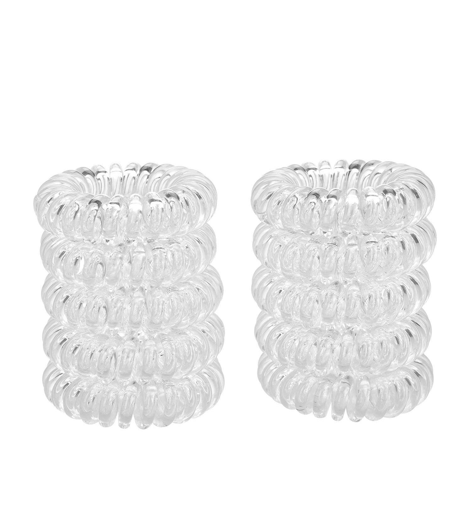 Hair tie Lelengder 10x hair tie spiral crystal clear hair tie transparent hair tie girl crystal clear for every hair type bathing sport