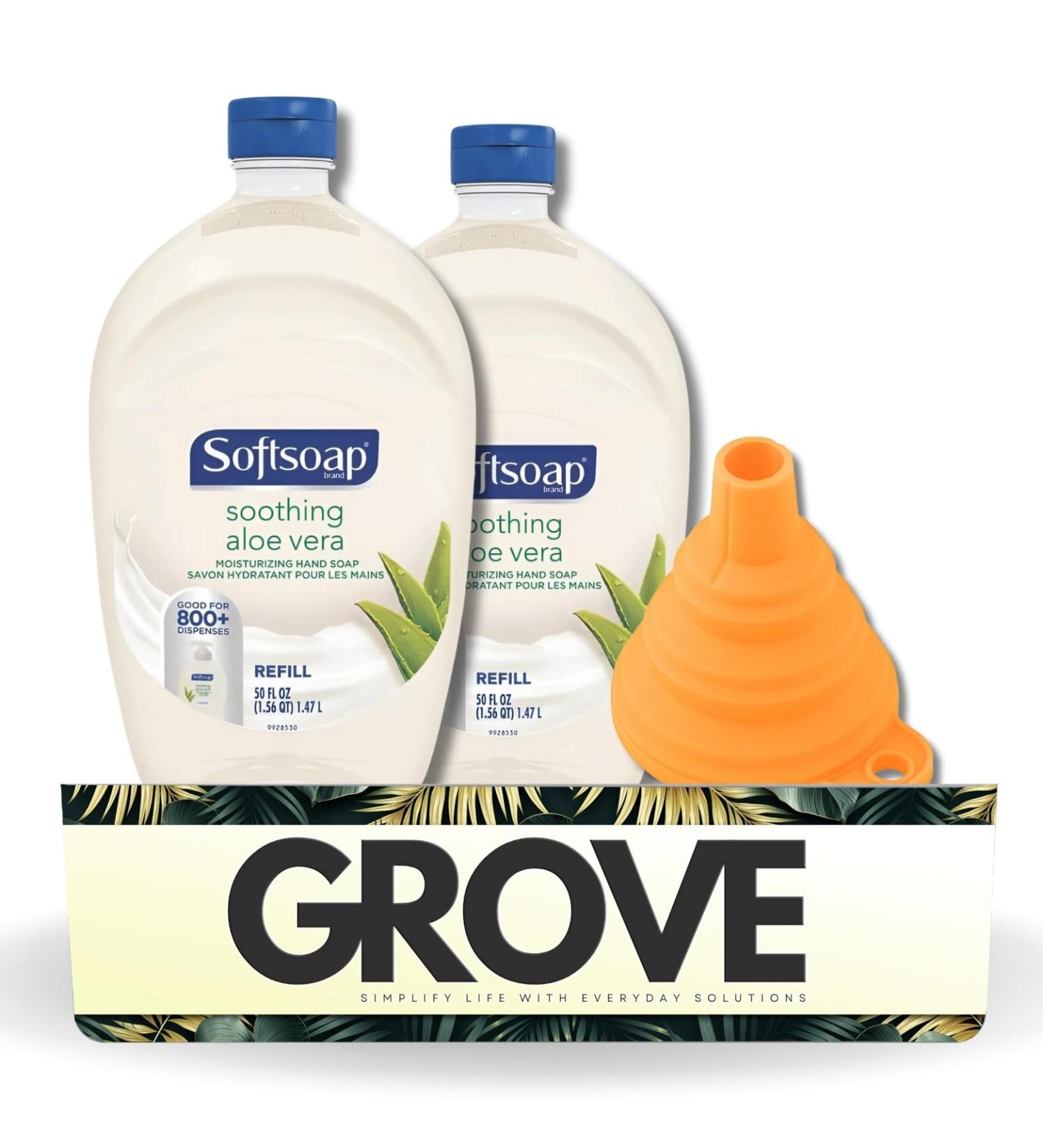 Softsoap Aloe Vera Liquid Hand Soap Refill 50 oz - Moisturizing Hand Soap Bundle with Funnel - Easy Refill Solution (3 Pack - Buy Online on GoSupps.com