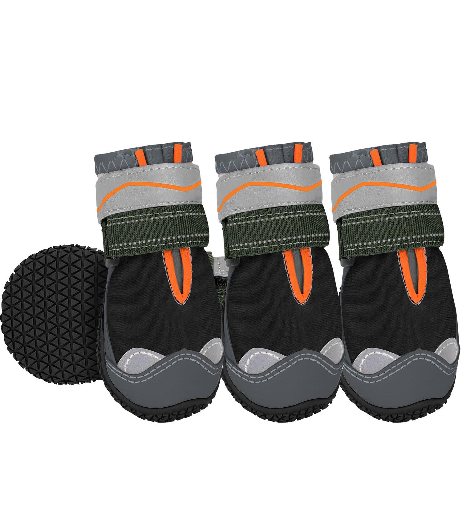 Eyein Dog Shoes - Water-Repellent Paw Protection for Dogs | Non-Slip Sole & Reflective Velcro | Outdoor Sports | Size 3 - Black (4 Pieces) - Buy Online on GoSupps.com