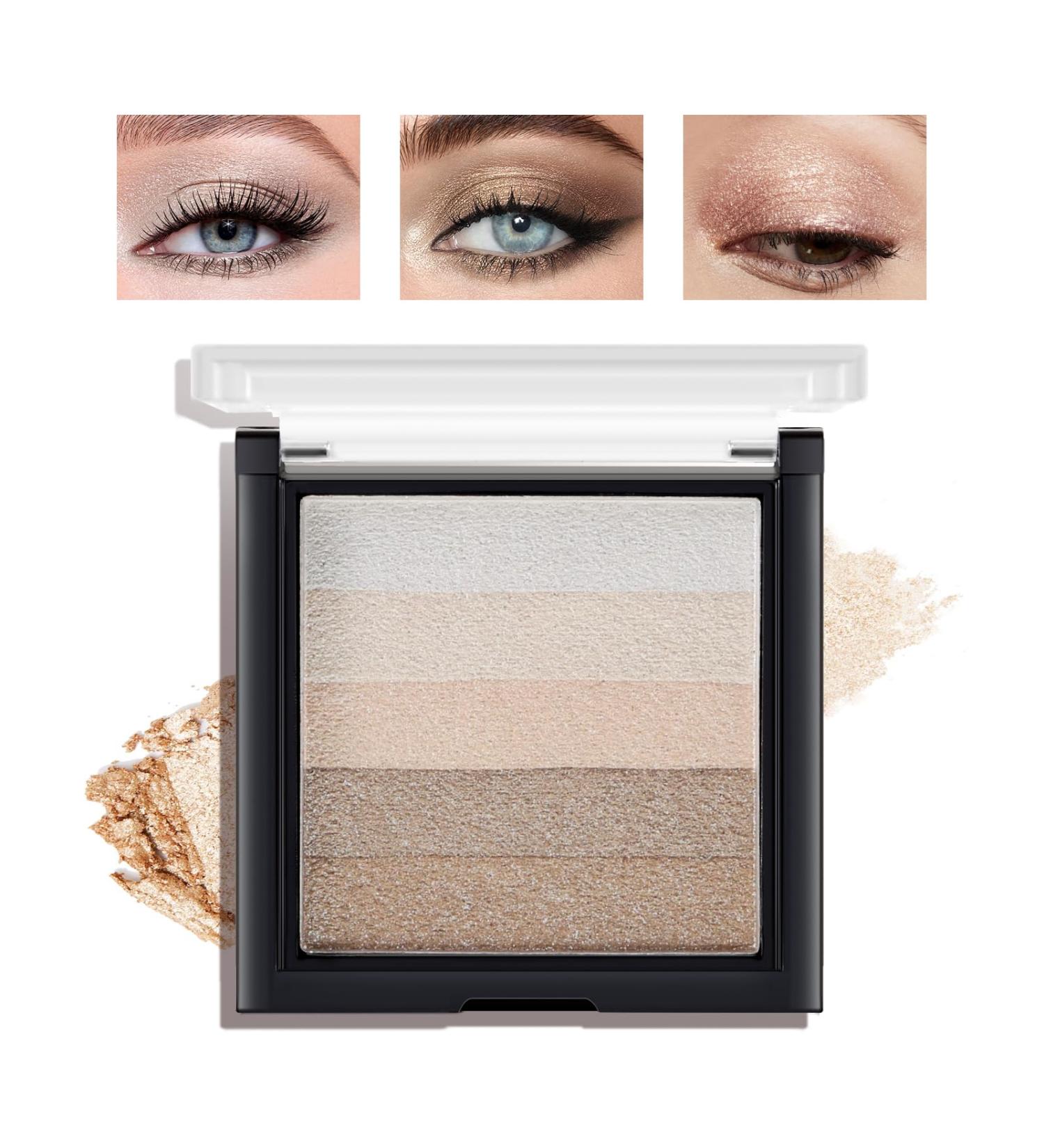 5 Colors Glitter Eyeshadow Palette - Highly Pigmented Shimmer Shades for Stunning Eye Looks - Buy Online on GoSupps.com