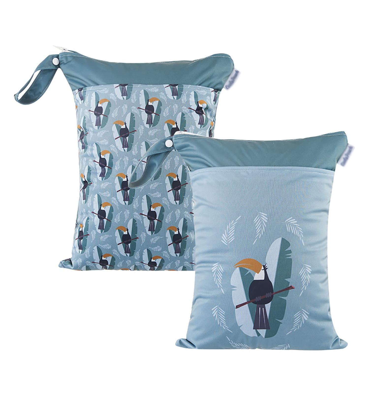 Maeau 2-Pack Wetbags for Cloth Diapers | Reusable Waterproof Organizer Bags | Ideal for Kindergarten & Gym - 30x40cm 38 Patterns - Buy Online on GoSupps.com