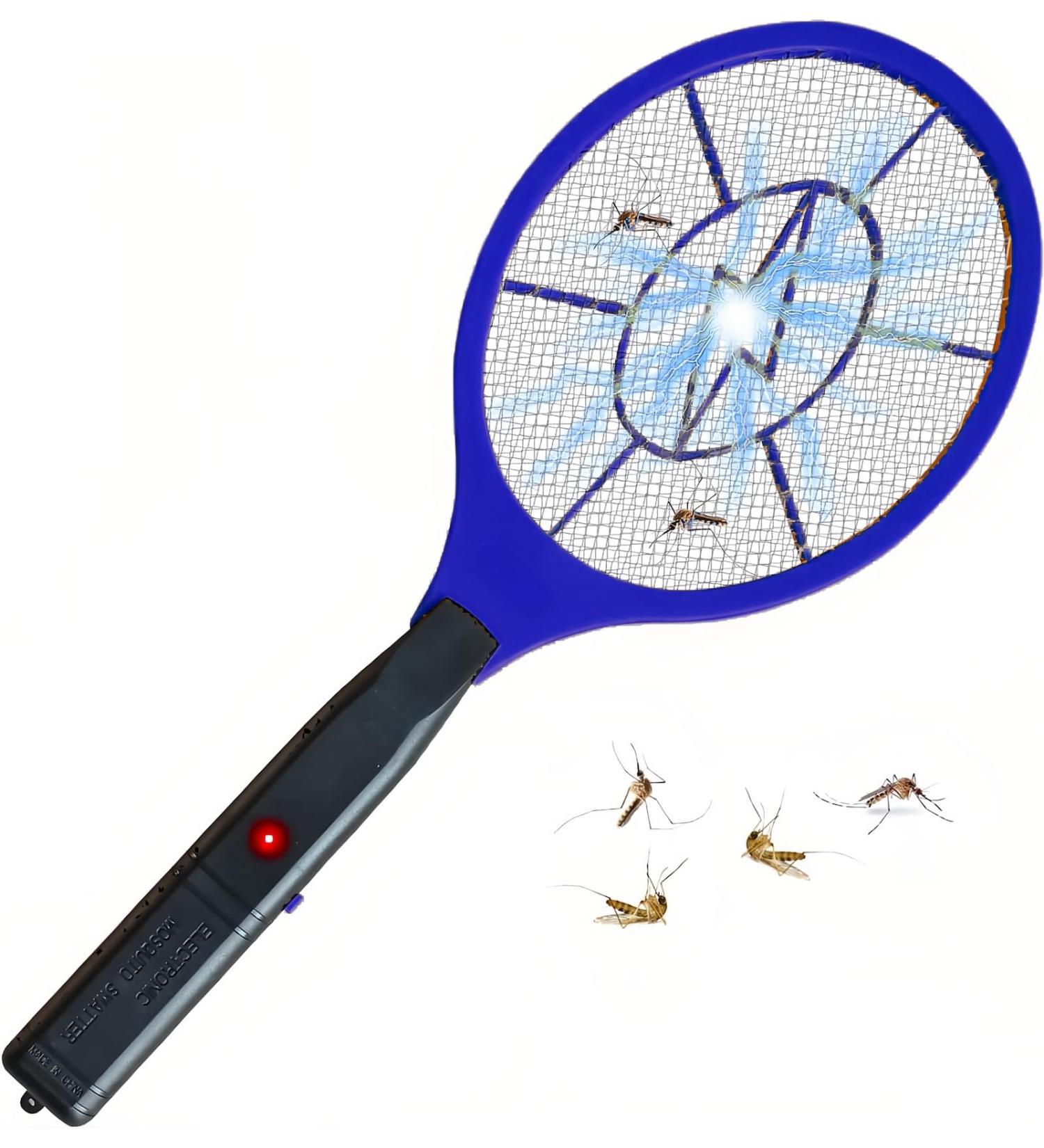 Electric Fly Swatter Racket - Outdoor/Indoor Bug Zapper Racket Battery Operated Mosquito Zapper & Pest Control for Home Office Backyard Camping - Non-Toxic Safe for Humans & Pets - 90-Day Trial - Buy Online on GoSupps.com