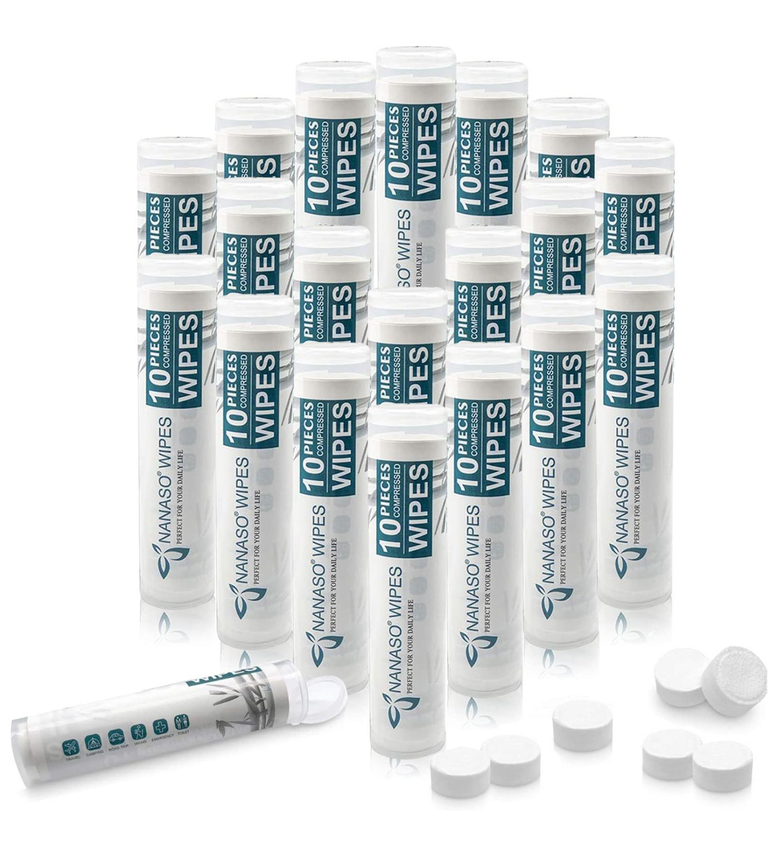 200 Pack Compressed Wipes & Compact Toilet Paper Tablets with Cases | Travel, Home & Outdoor Activities Daily Use - Buy Online on GoSupps.com