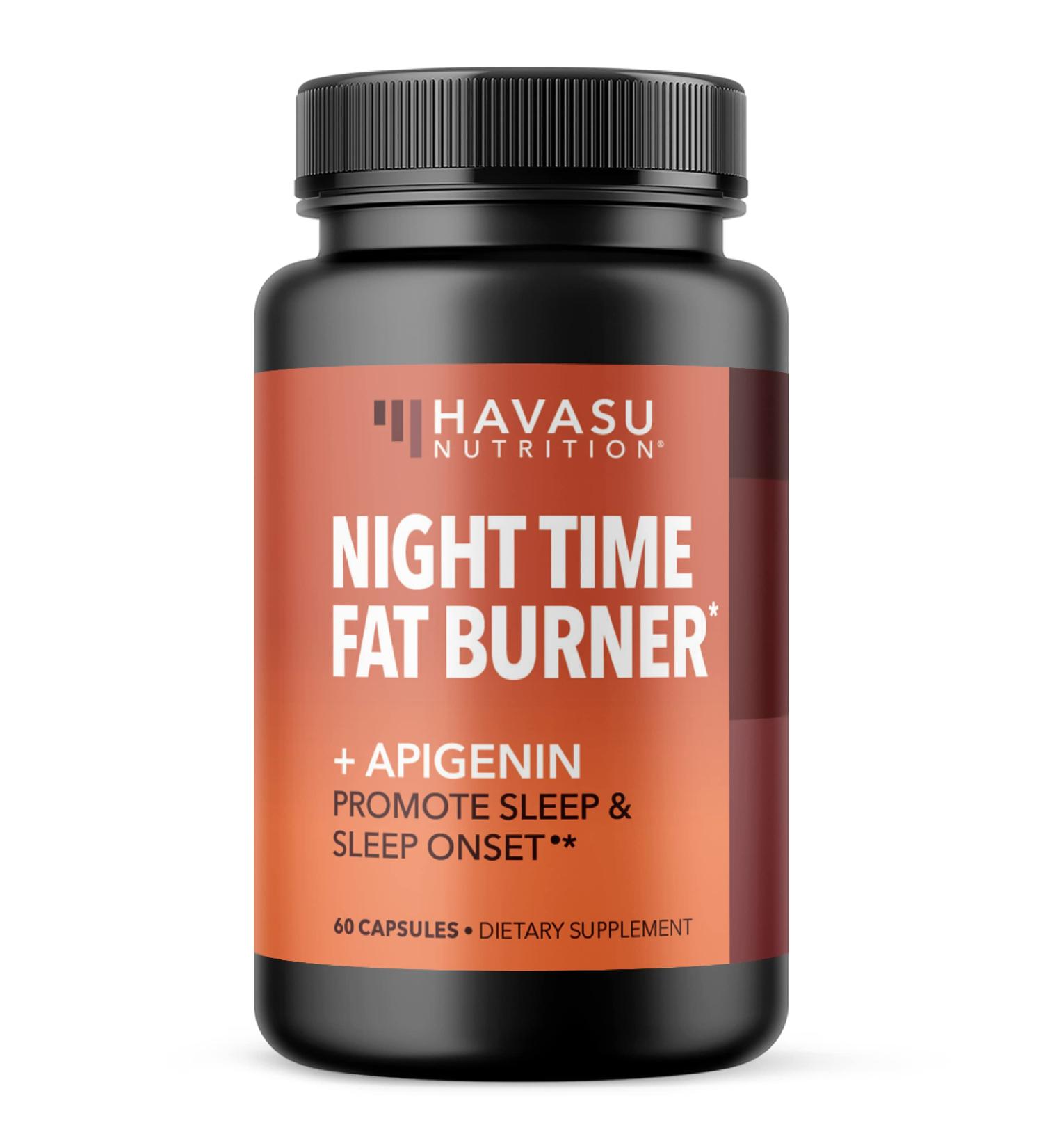 HAVASU NUTRITION Night Time Fat Burner Pills with Apigenin - 60 Count | Natural Weight Loss Supplement | Sleep Aid | 50mg - Buy Online on GoSupps.com