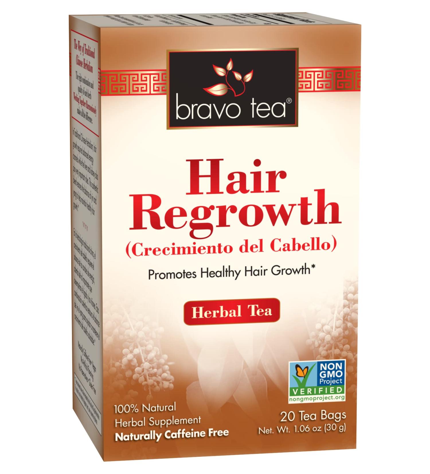 Bravo Tea Hair Regrowth Herbal Tea - Caffeine-Free | 20 Tea Bags for Healthy Hair - Buy Online on GoSupps.com