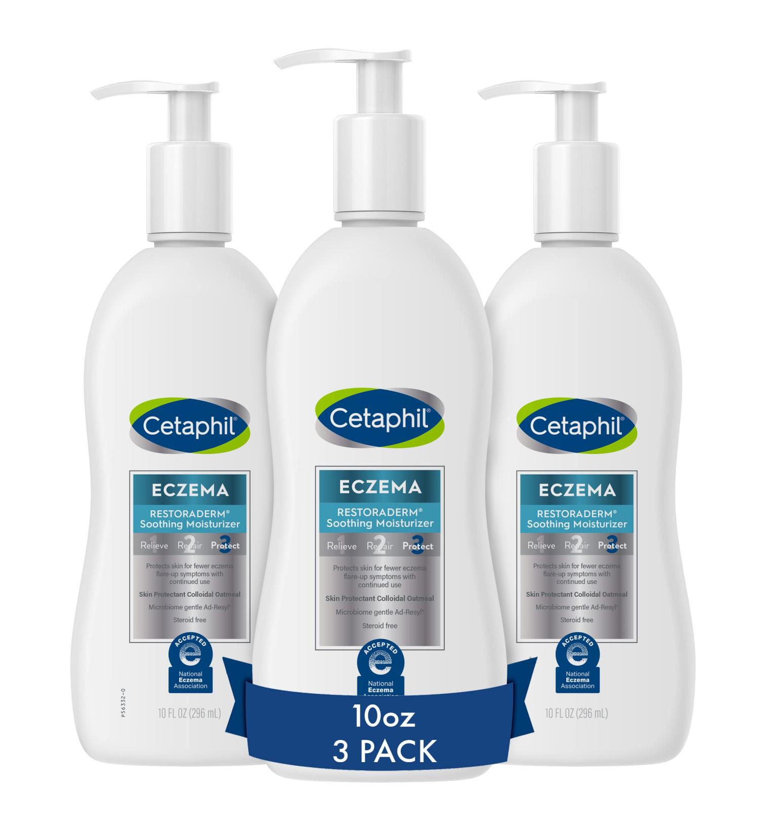 Cetaphil Restoraderm Itch Control Moisturizing Lotion 10 fl oz (Pack of 3) - Soothes Dry Eczema Prone Skin - Fragrance-Free - Buy Online on GoSupps.com