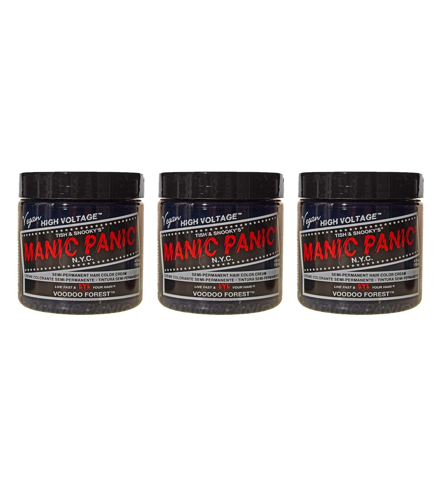 Shop Manic Panic Voodoo Forest Classic Hair Dye - Vegan Cruelty-Free Green Semi-Permanent (Pack of 3) | 3 x 118ml - Buy Online on GoSupps.com