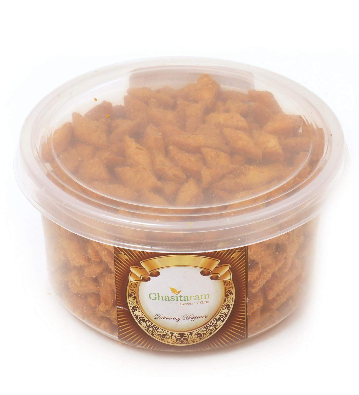 Ghasitaram Gifts Masala Mini Katli Namkeen 200 GMS |Diwali Holi Rakhi Valentine Christmas Birthday Anniversary Gift for Her Him Mothers Day Fathers Day| - Buy Online on GoSupps.com