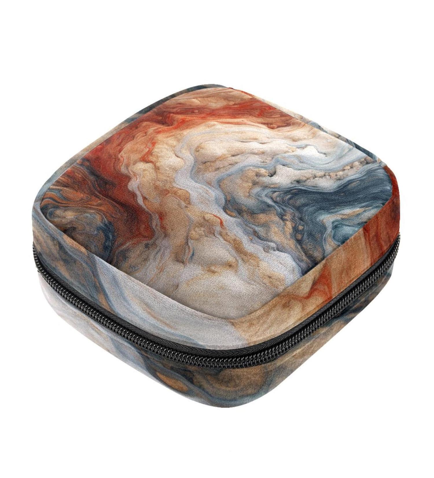 Multicoloured Marble Makeup Bag for Women and Girls - Travel Cosmetic Organizer - Buy Online on GoSupps.com