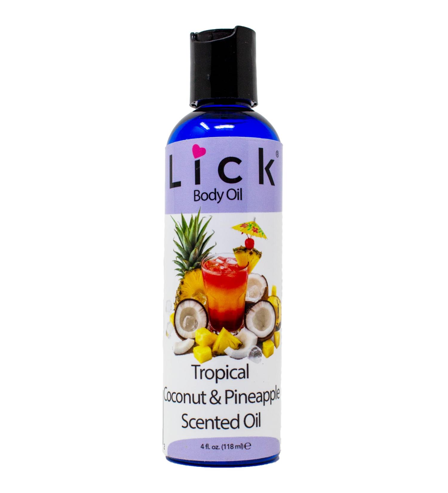 LICK Tropical Coconut and Pineapple Scented Body Oil - Luxurious Hydrating Oil for Radiant Skin Enriched with Natural Castor Almond Jojoba Oils Vitamin E. Ideal for Women Daily Care 4 fl oz. - Buy Online on GoSupps.com