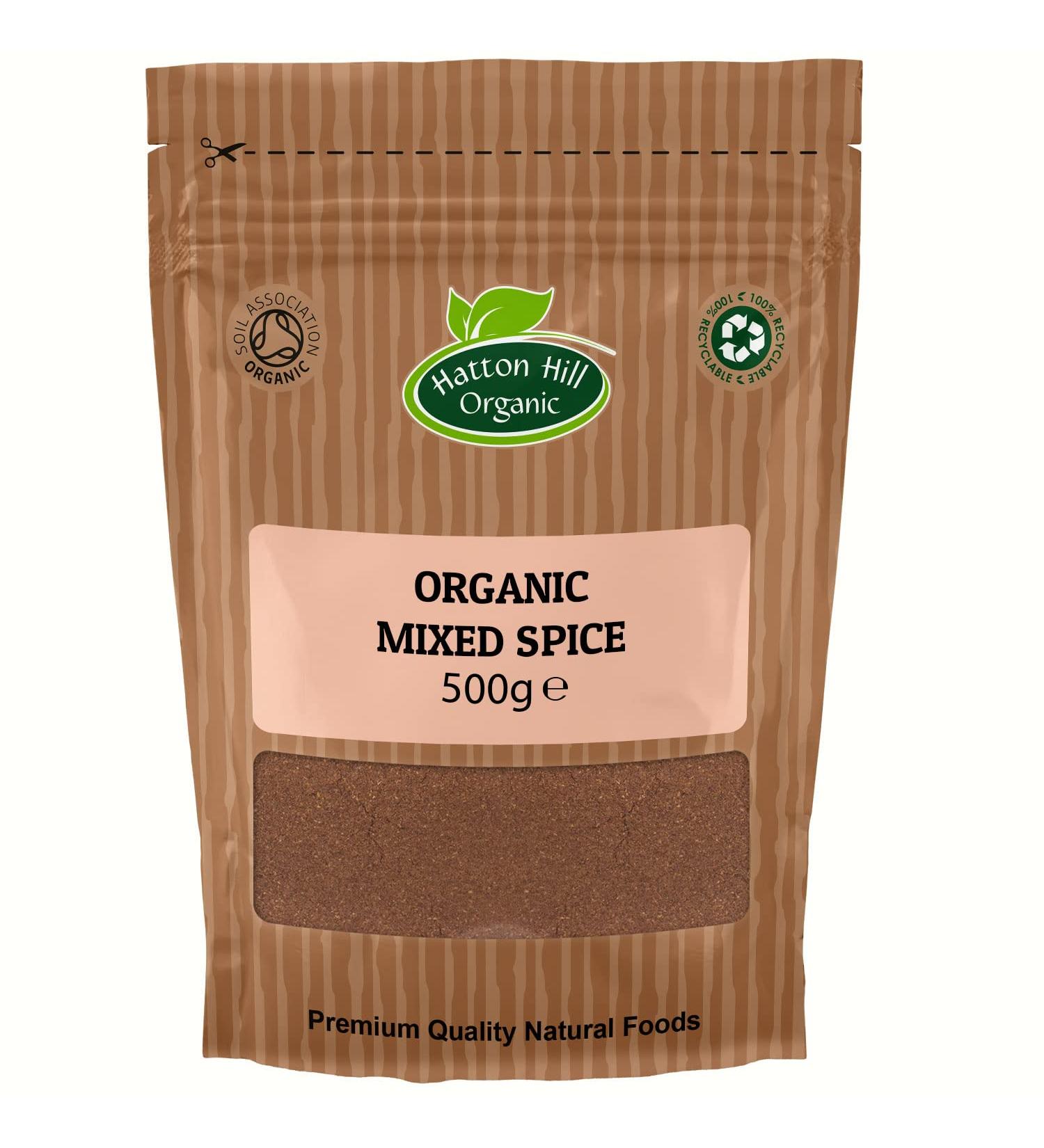 Hatton Hill Organic Mixed Spice 500g - Coriander, Cinnamon, Ginger, Nutmeg, Caraway, Cloves | Free UK Delivery - Buy Online on GoSupps.com