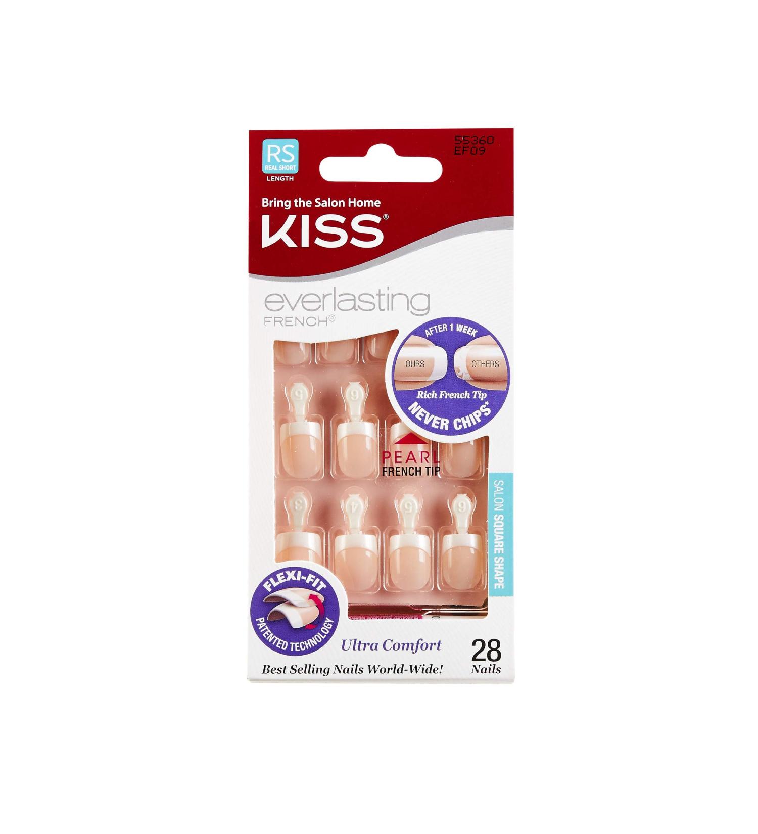 Kiss Everlasting French Nails 2 Pack EF09 - 28 Count x 2 | Long-lasting Salon-quality Nails - Buy Online on GoSupps.com