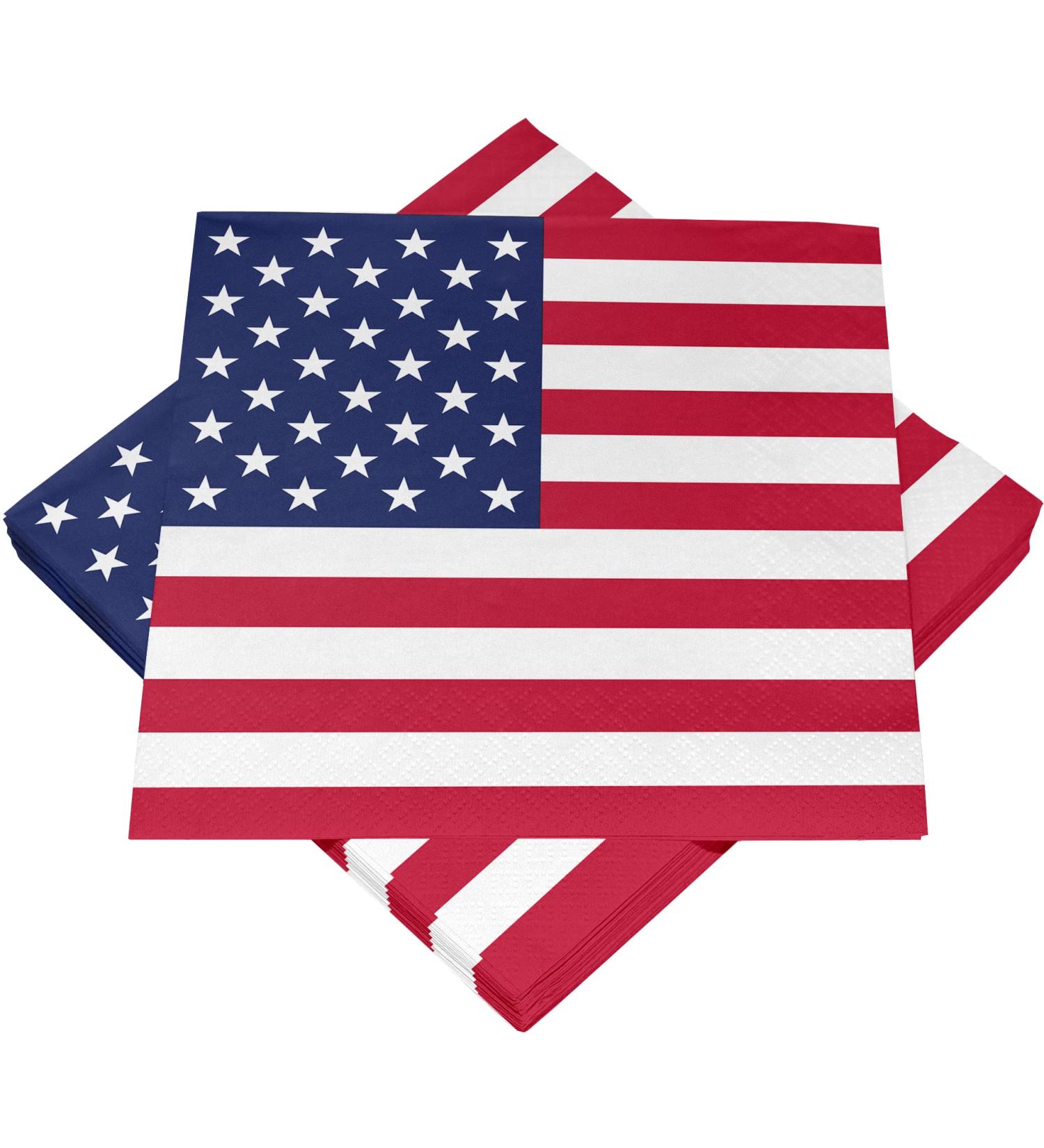 HEKU 100 napkins 3-layer 33x33cm stars & stripes i sucking hard and practically packaged i ideal for special occasions 33x33cm stars & stripes