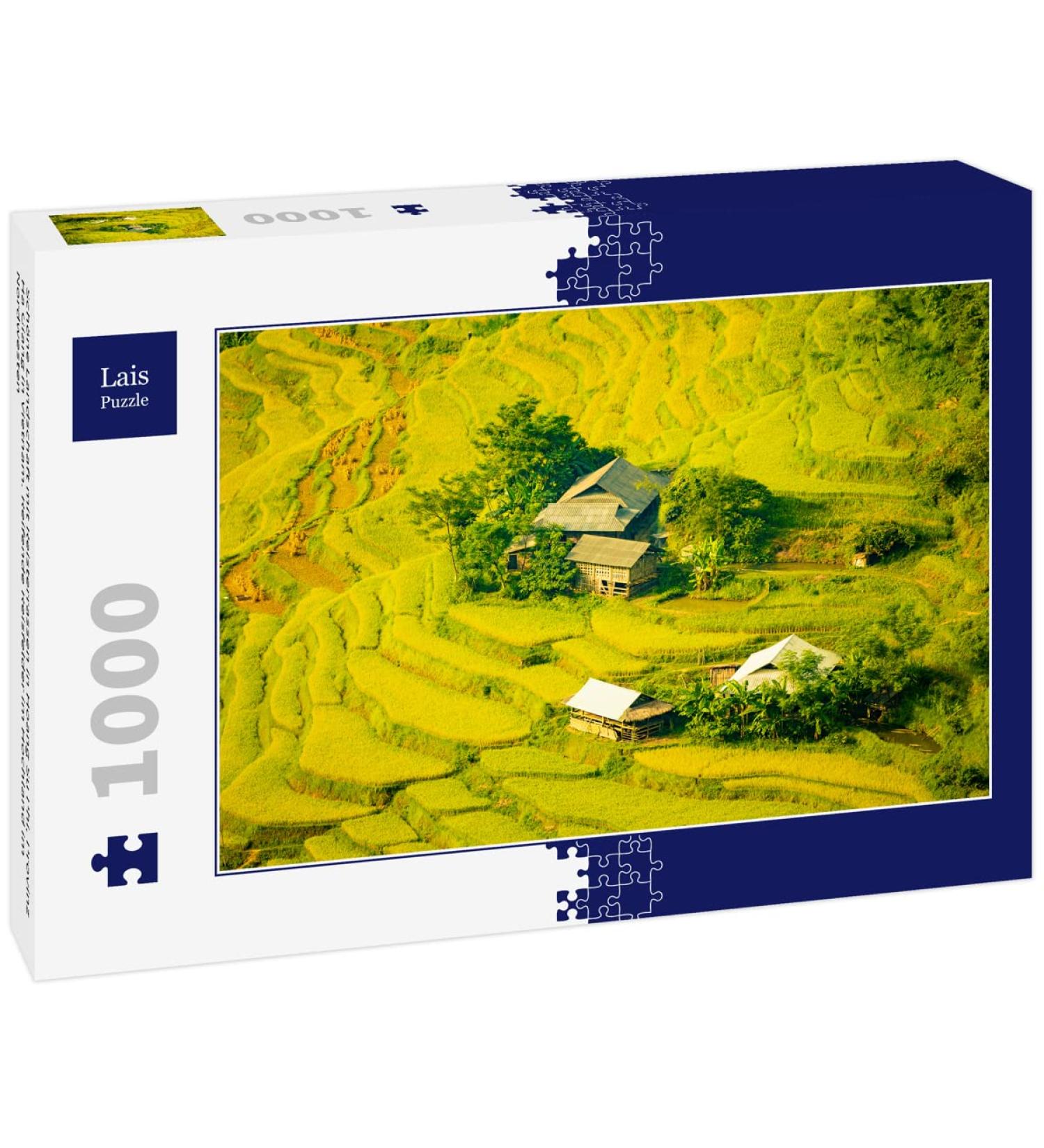 Lais Puzzle Beautiful landscape with rice terraces in Hoang Su Phi Ha Giang province in Vietnam. Ripening rice fields in the highlands in the north-west 1000 pieces - Buy Online on GoSupps.com