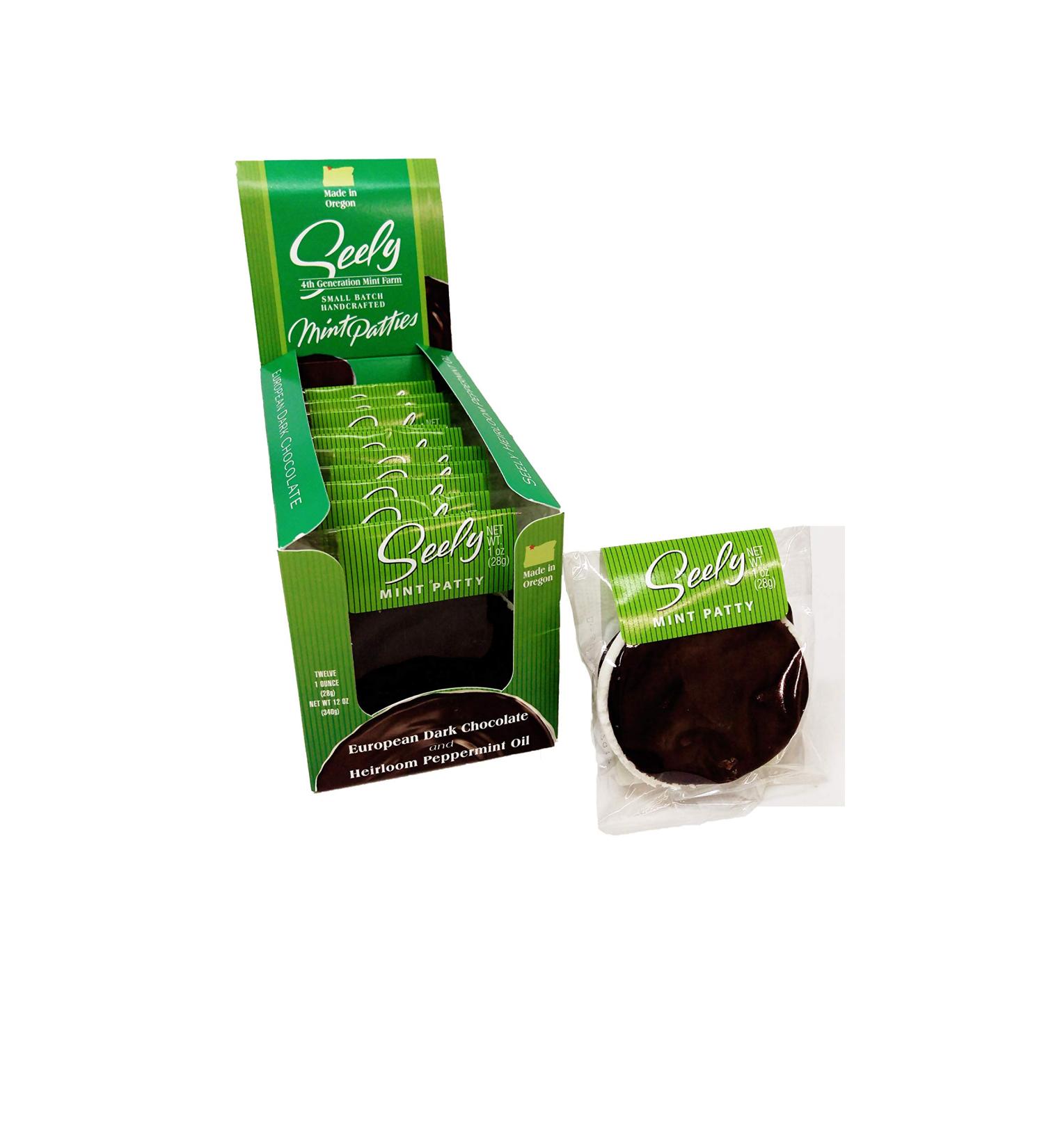 Seely Mint Patty Dark Chocolate Box - 12 Pack (1 oz Patties) | Gourmet Treats - Buy Online on GoSupps.com