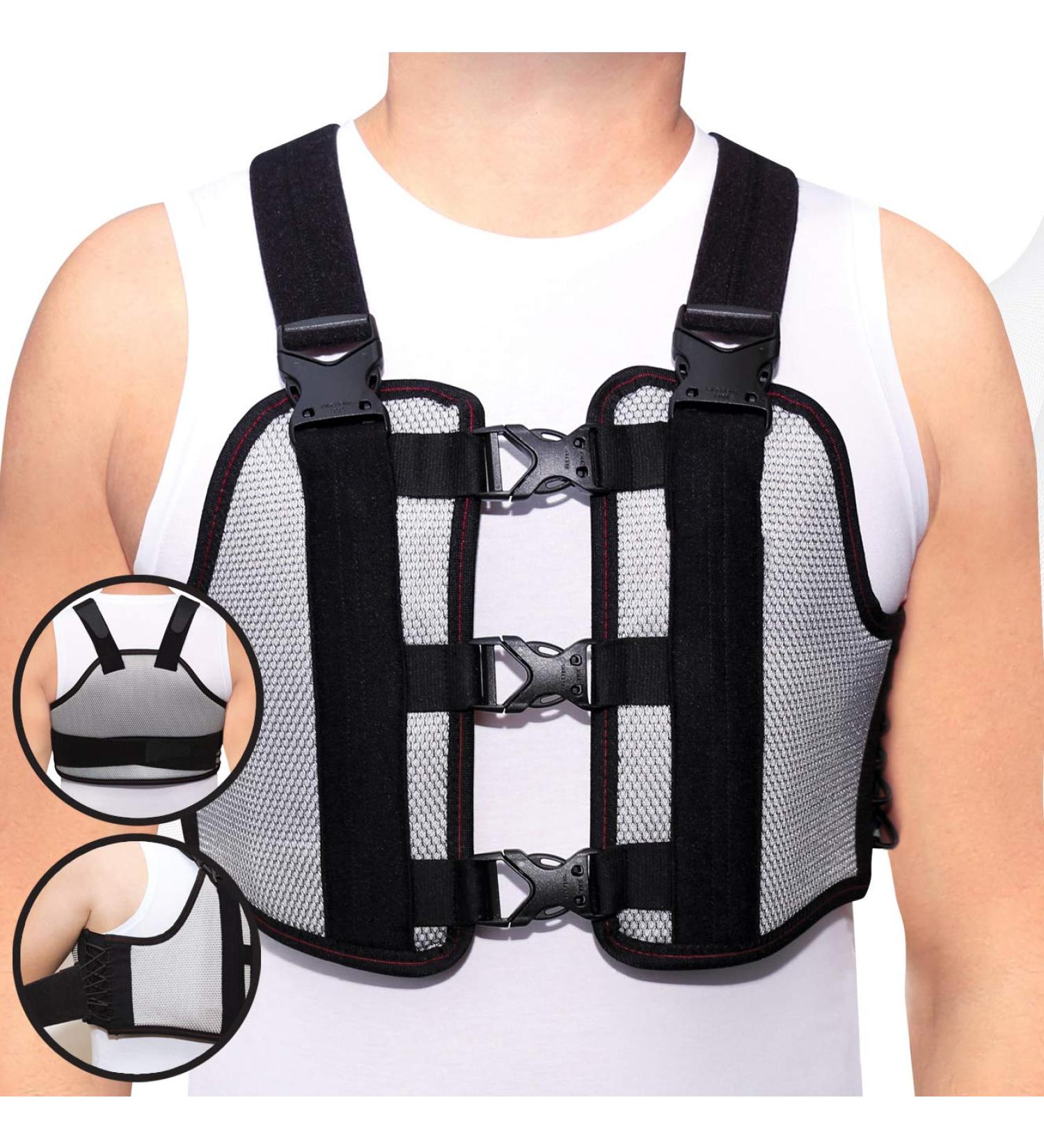ORTONYX Sternum and Thorax Support Chest Brace - ACHB5255-XXL 2X-Large - Black/Gray (Pack of 1) - Buy Online on GoSupps.com