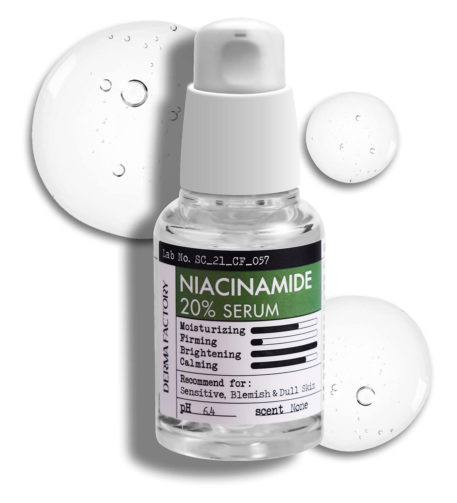 Niacinamide 20% Vitamin B3 Concentrated Face Serum 1 Oz- Damask Rose Water 64.5% No-Scent Defying-Aging Minimizing Pores Pump Fine Lines Sensitive Dull Skin Korean Skincare (1 Fl Oz)