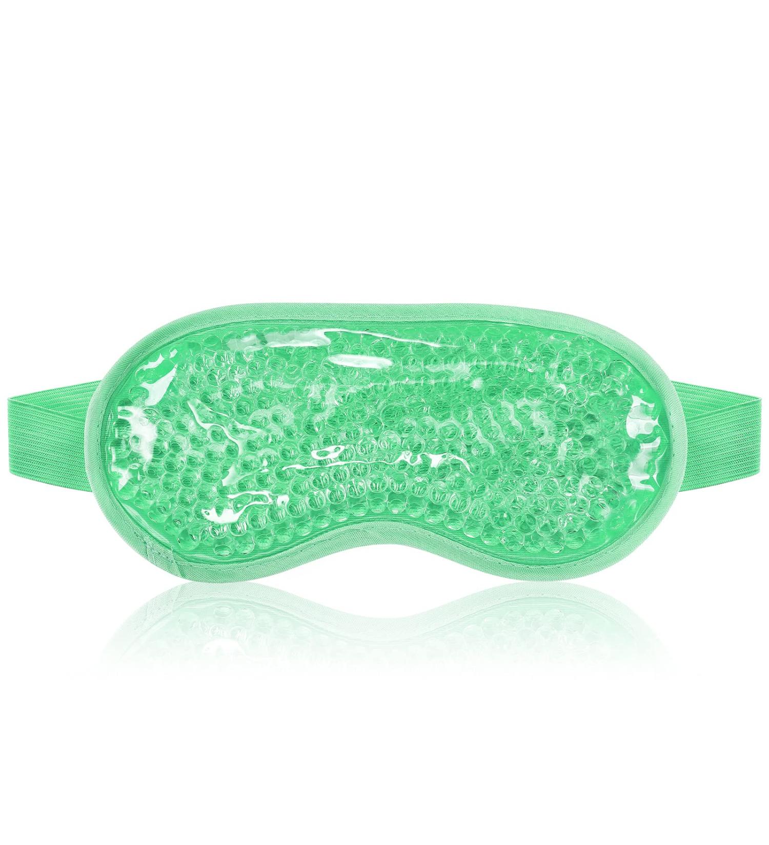 KOLTECH Cooling Gel Eye Mask - Reusable Hot Cold Pack for Stress Relief, Headaches, Migraines, Puffiness - Green - Buy Online on GoSupps.com