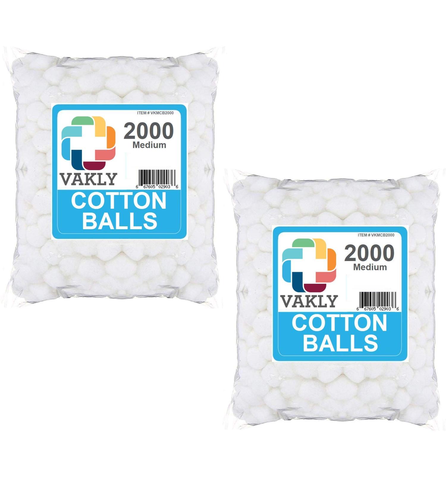 Medium Cotton Balls Pack of 4000 - Non-Sterile Absorbent 100% Cotton for Make-Up Nail Polish Removal Oil Lotion Crafts - International Shipping Available - Buy Online on GoSupps.com