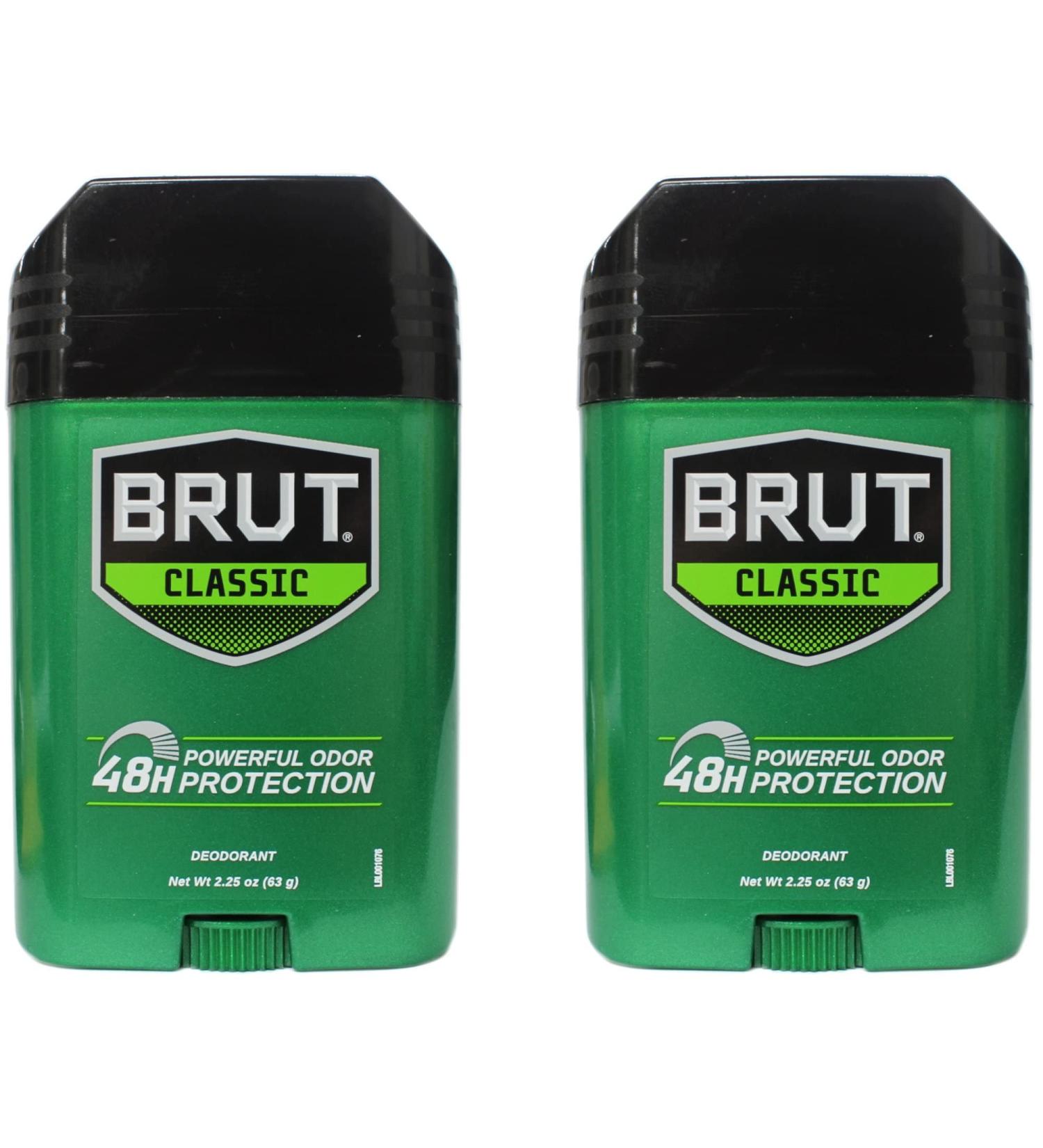 BRUT Classic Fragrance Deodorant Stick 2.25 oz - Pack of 2 - Buy Online on GoSupps.com