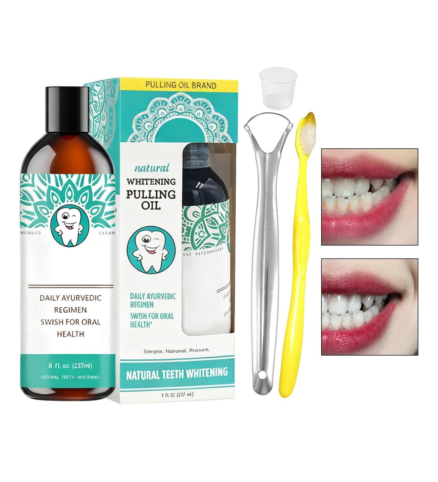 Alcohol-free mouthwash - 237ml natural alcohol-free mouthwash for teeth cleaning | Mouthwash with tongue scraper and toothbrush for teeth whitening | For health dry repair - Buy Online on GoSupps.com