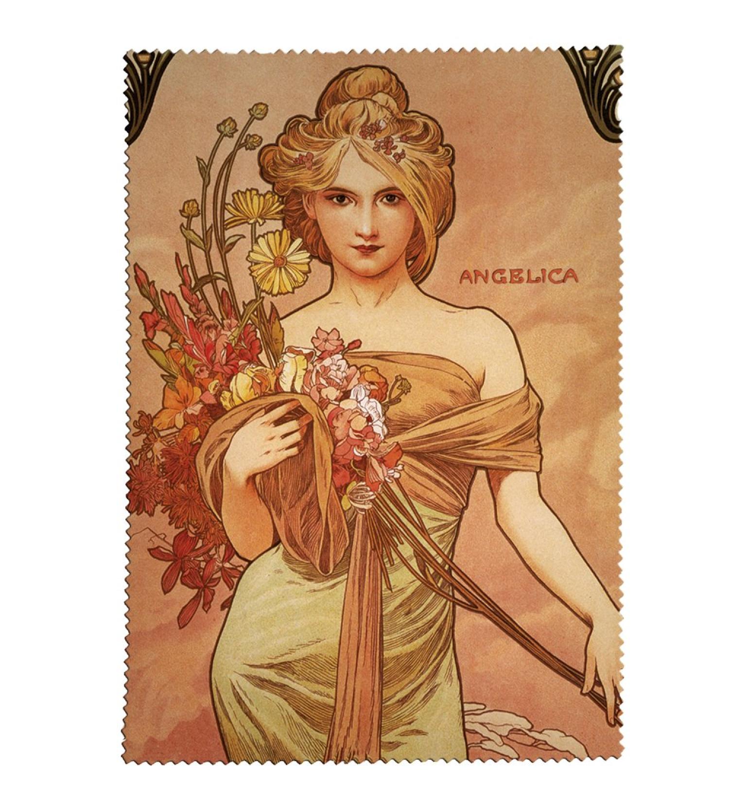 Fridolin glasses cleaning cloth Art Nouveau-Angelica made of microfibre colourful 18 x 12.5 x 1 cm