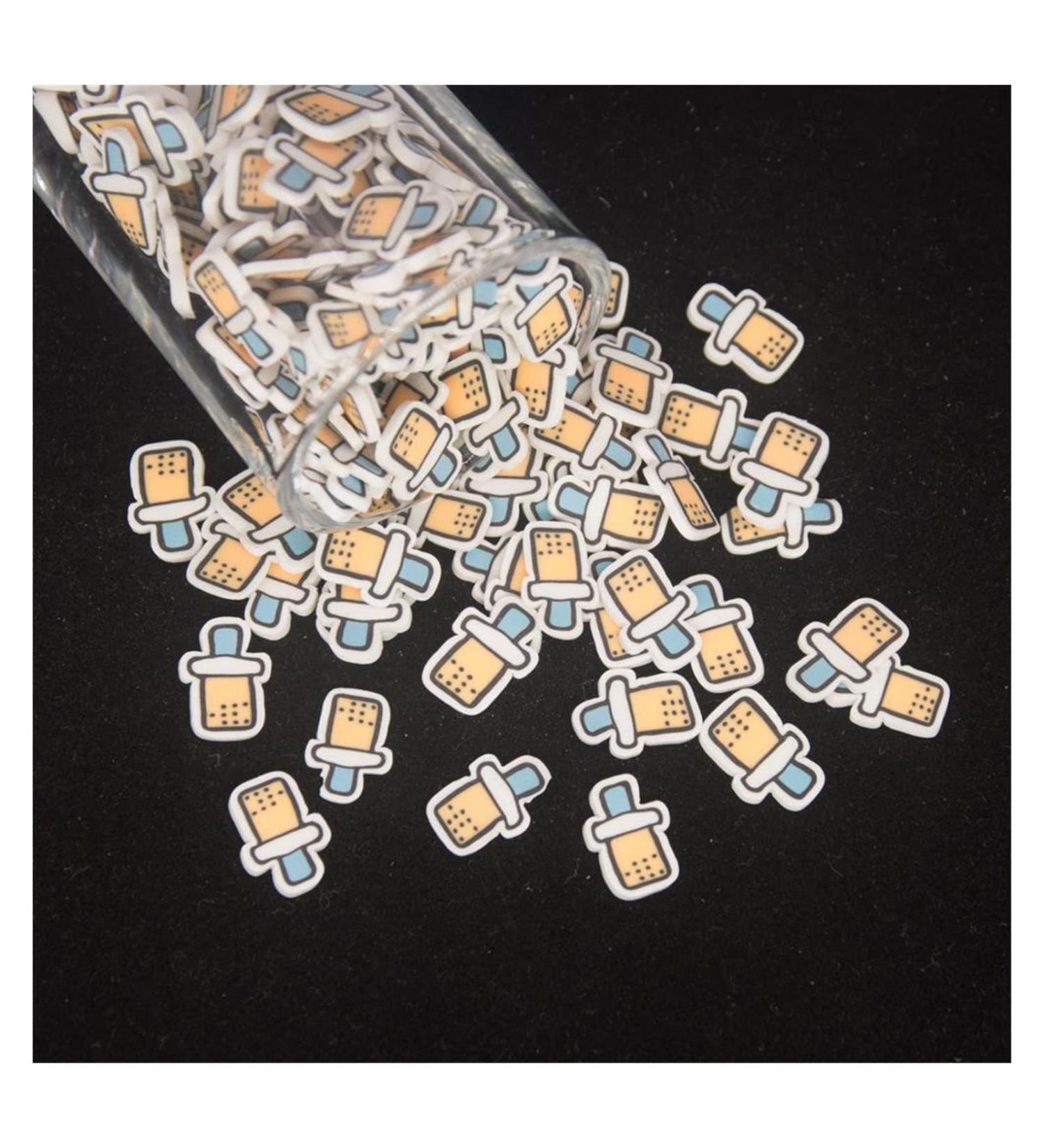 NIANTU1125 Halloween Cat Cherry Gingerbread Man Christmas Man Shape Polymer Clay Slices Colorful Sprinkles for Slimes Filling Gift (Color : 8 Big 30g)
