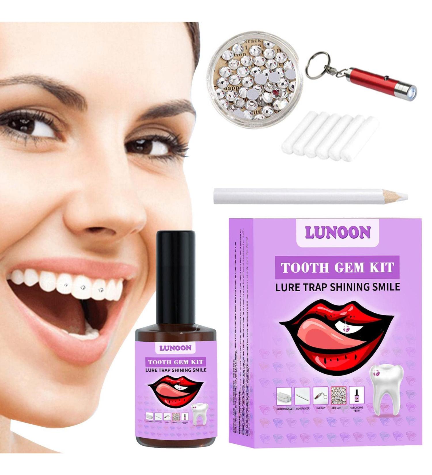 Premium Kirdume Tooth Gemstone Set - Complete DIY Tooth Jewelry Kit with Hardening Light & Glue - Buy Online on GoSupps.com