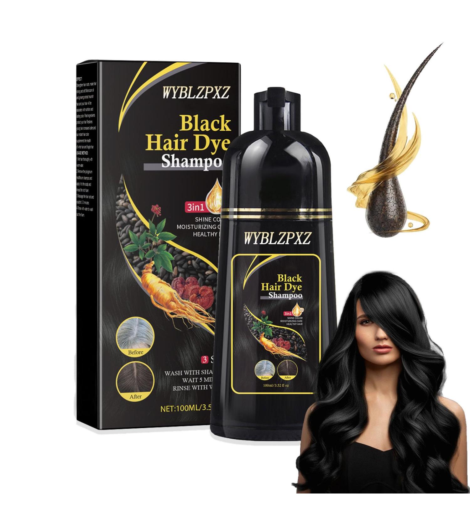Black Hair Dye Shampoo 3 in 1 for Gray Hair Coverage - Long Lasting Instant Hair Color for Men & Women | 100 ml - Shop Internationally - Buy Online on GoSupps.com
