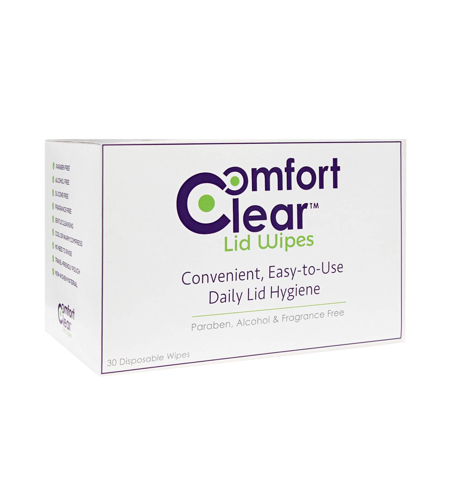 ComfortClear Eyelid Wipes - 30 Disposable Gentle Cleansing Wipes for Daily Lid Hygiene and Makeup Removal - Buy Online on GoSupps.com