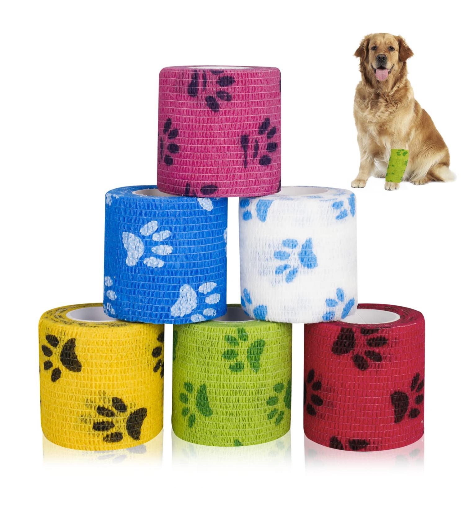 Heyu-Lotus Pet Vet Wrap for Dogs 5cm x 4.5m - 6 Rolls | Self Adhesive & Cohesive Bandages - Buy Online on GoSupps.com