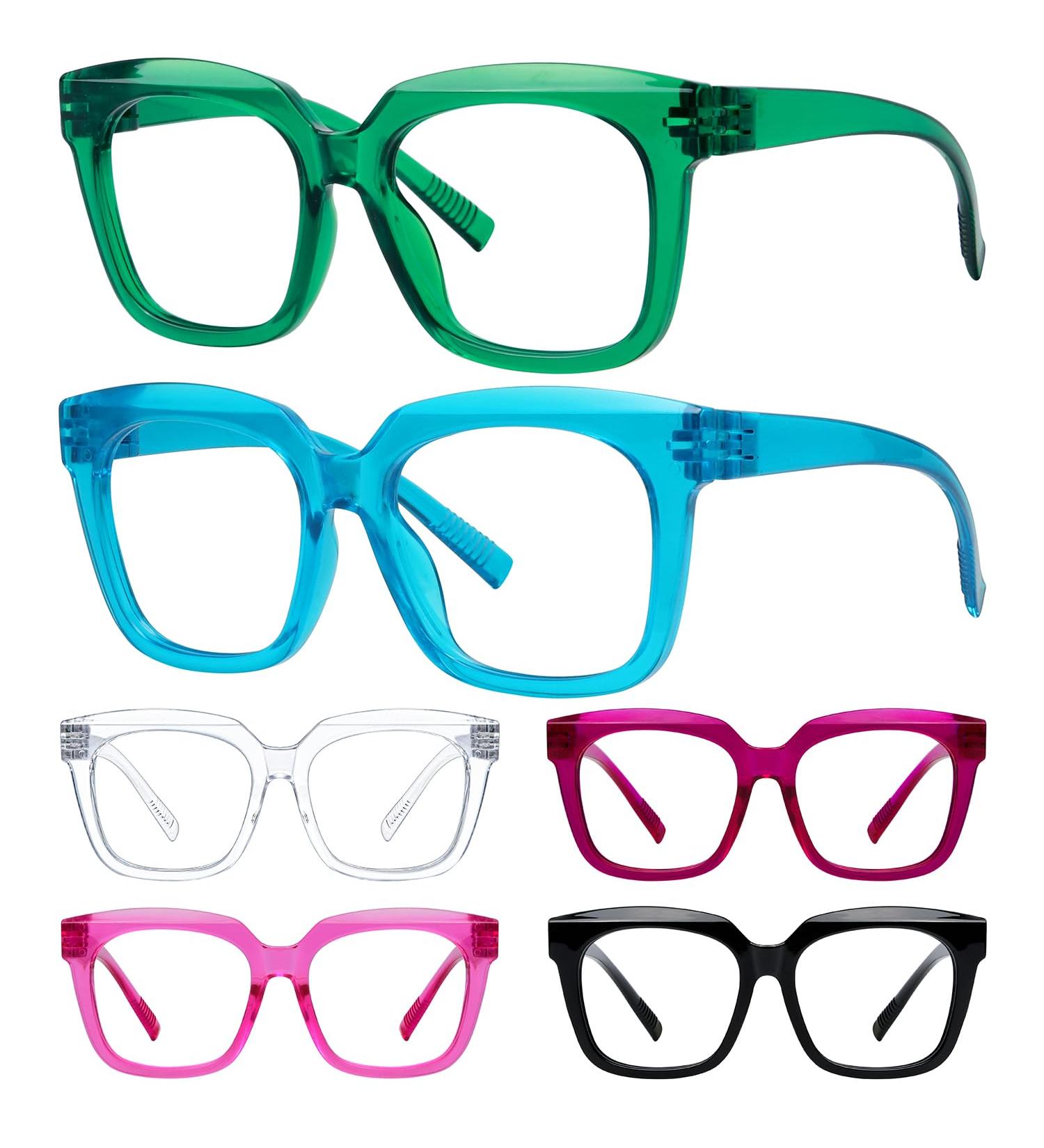 Eyekepper 6 Pack Metalless Screwless Spring Hinges Reading Glasses for Women - Oversized +2.00 Cheaters Eyeglasses in Mixed Colors - Shop Now - Buy Online on GoSupps.com