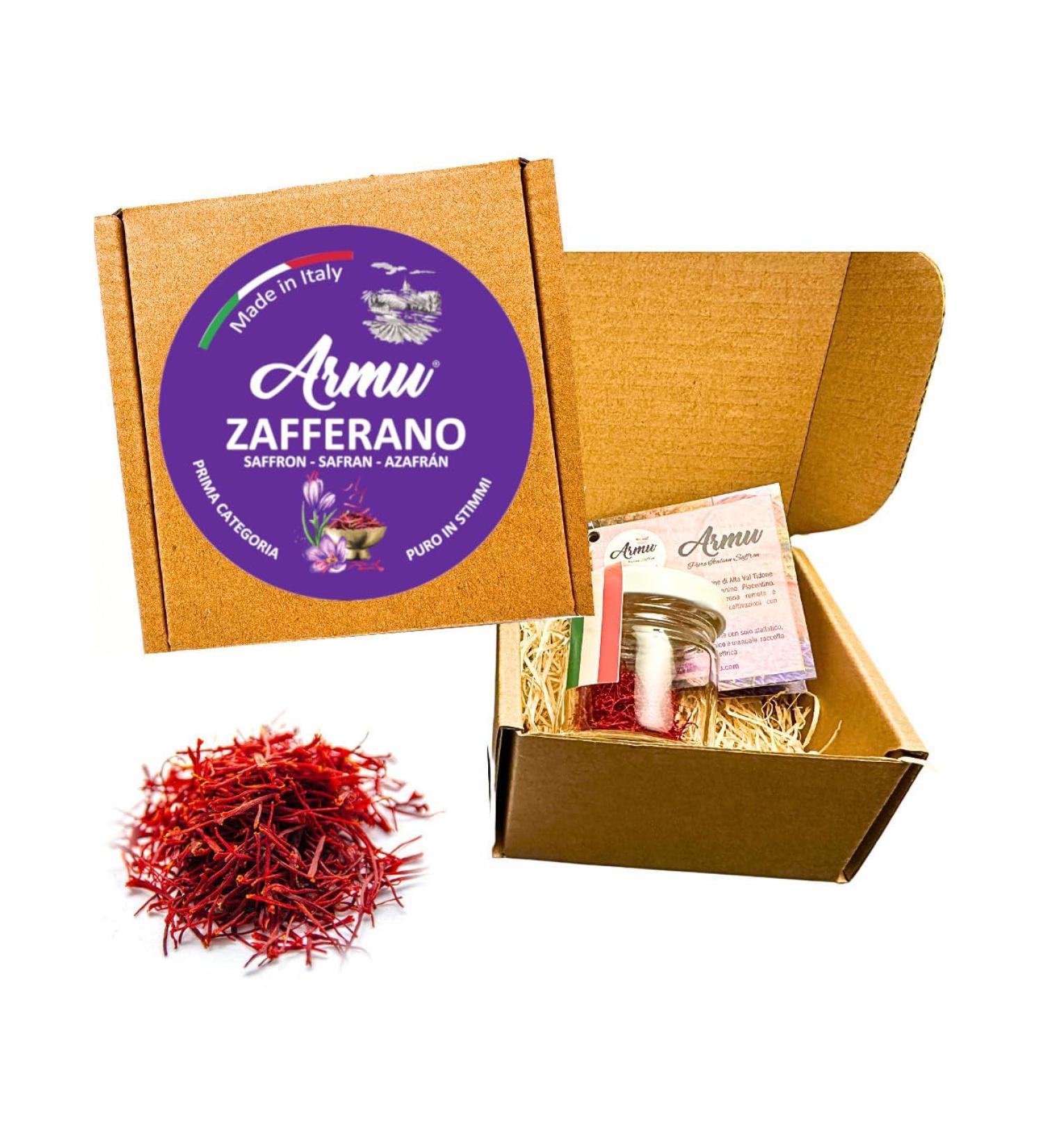 Armu Italian Saffron in Threads 1g Certified First Class Handpicked Pure Pistils for Paella Milanese Risotto Tea and Fine Cuisine - Buy Online on GoSupps.com