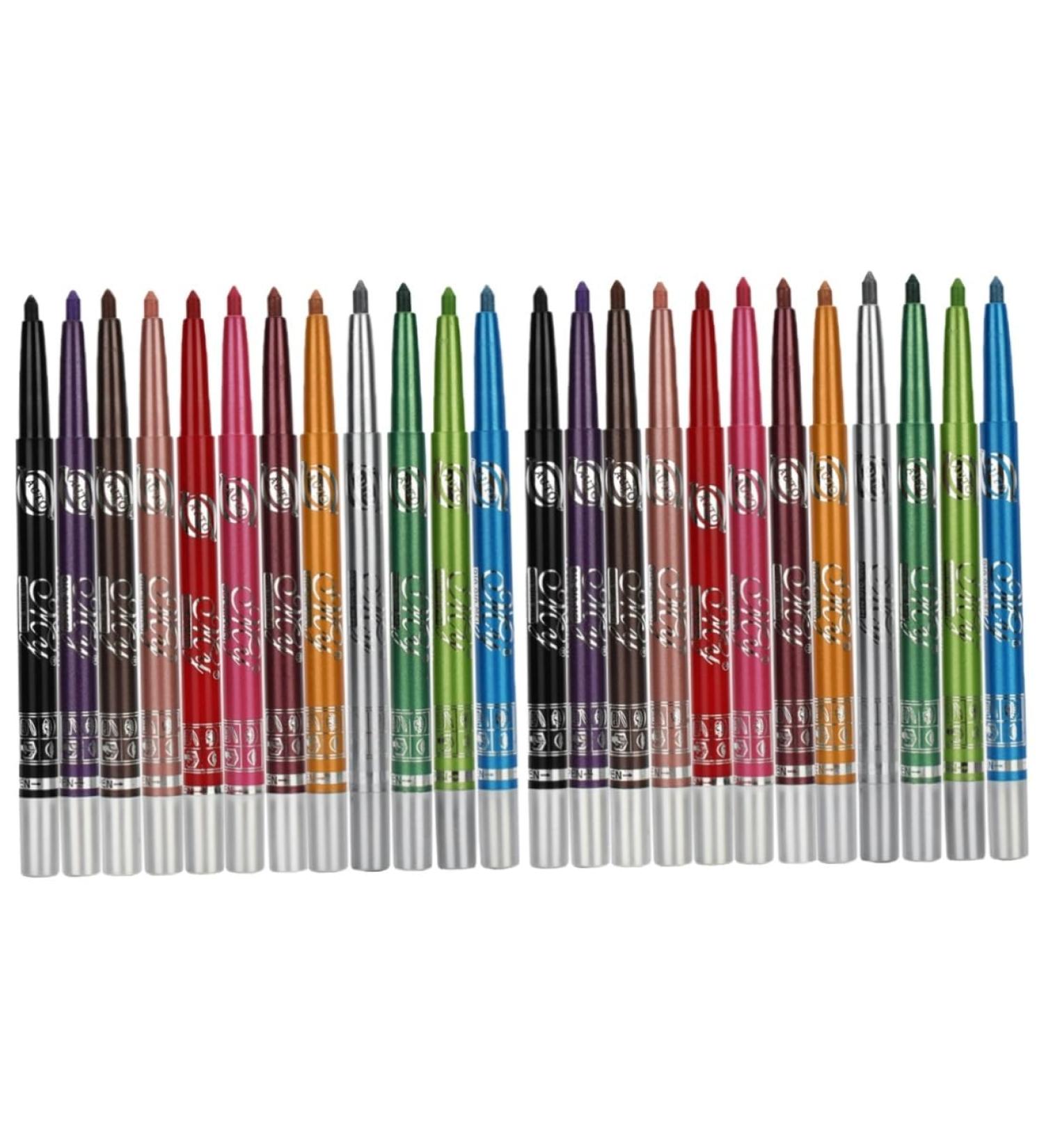 KALLORY 24 Pcs Colorful Eyeliner Ladies Suits Waterproof Eye Shadow Pen Metal Make up Kit Miss 1 count (Pack of 1) As Shownx2pcs - Buy Online on GoSupps.com