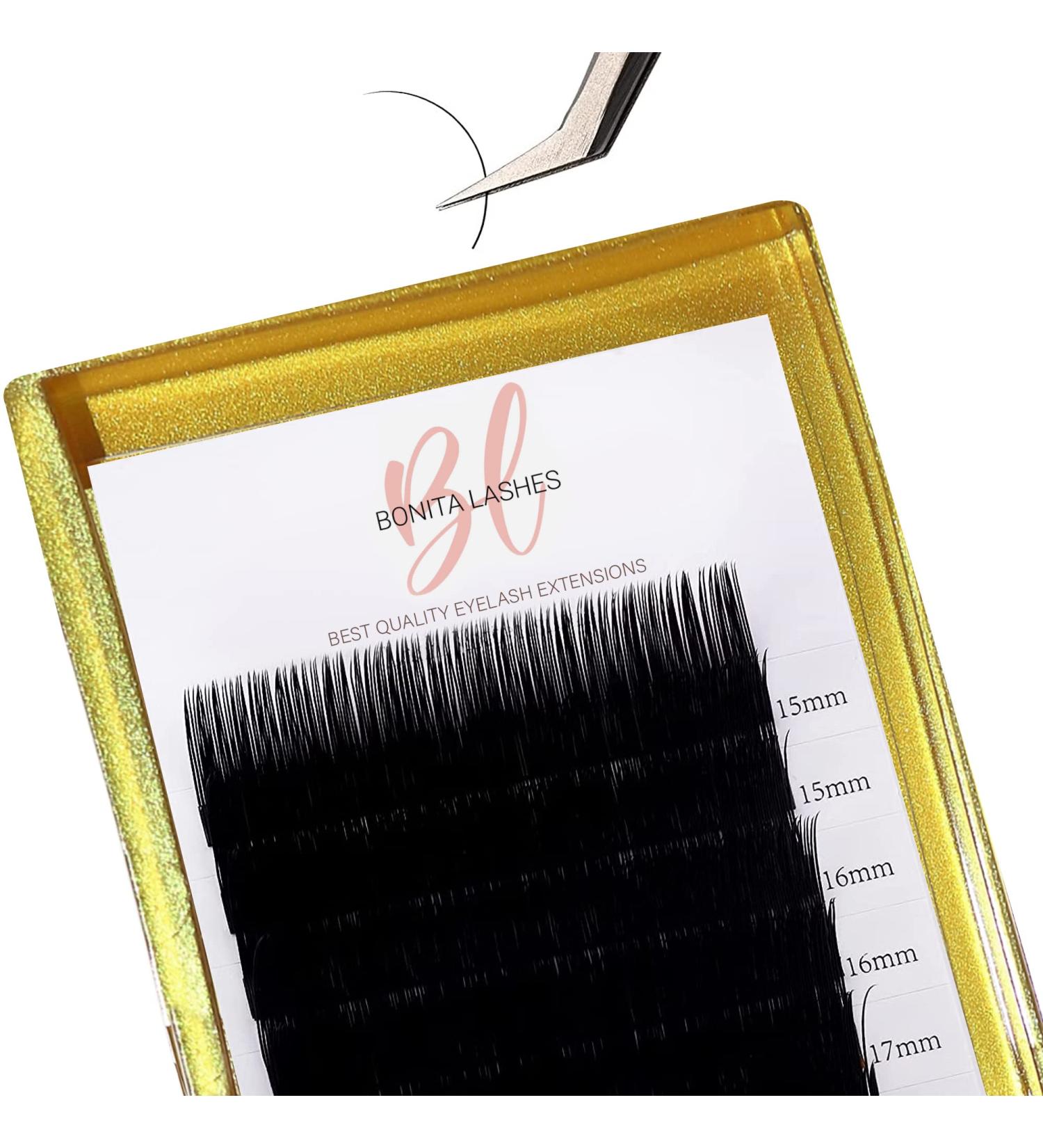 Bonita Lashes Classic Eyelash Extension Kit - Faux Mink Individual Lashes C-Curl 0.20mm (Mix 8-14mm) - Natural Look Professional Supplies - Buy Online on GoSupps.com