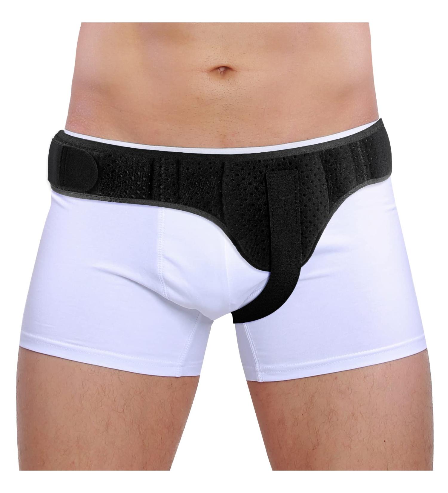 QAYE Hernia Belt for Men & Women - Inguinal Hernia Support, Removable Compression Pads, Black (X-Large) - Buy Online on GoSupps.com
