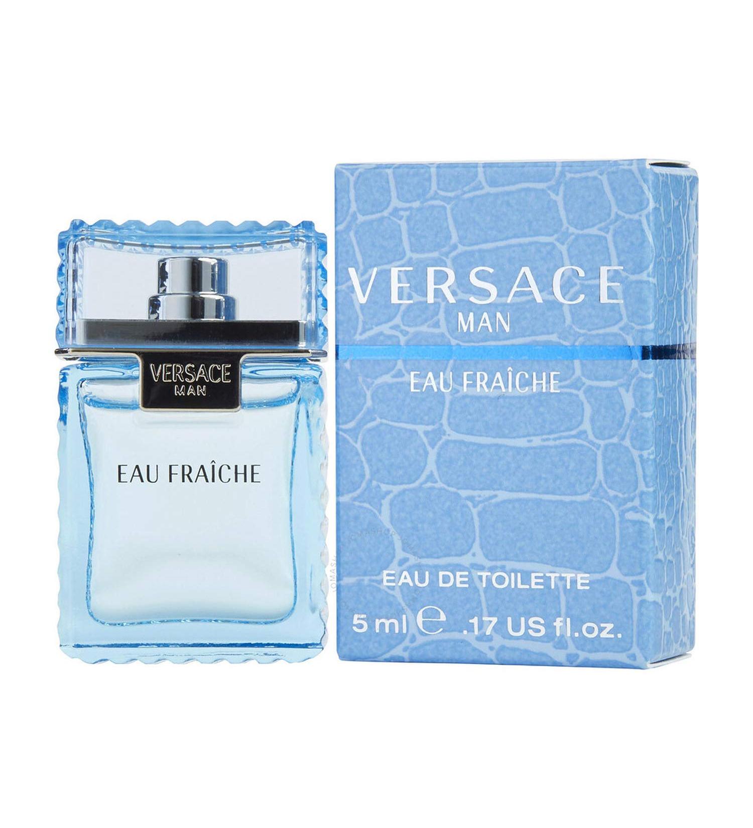 Original Versace Man Eau Fraiche Eau De Toiltte EDT 5ml 0.17oz Cologne for Men Homme Perfume Miniature Mini Parfum Collectible Bottle New In Box