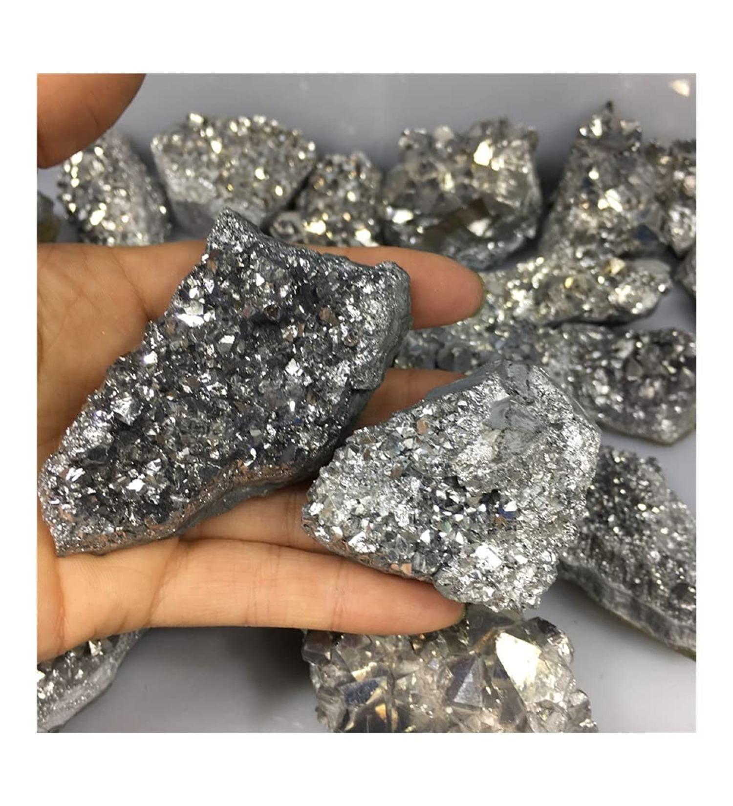 1PC Natural Electroplated Crystal Cluster Crystal Electroplating Titanium Quartz Cluster Stone Natural Quartz Crystal Natural Luster (Size : 150-200g) - Buy Online on GoSupps.com