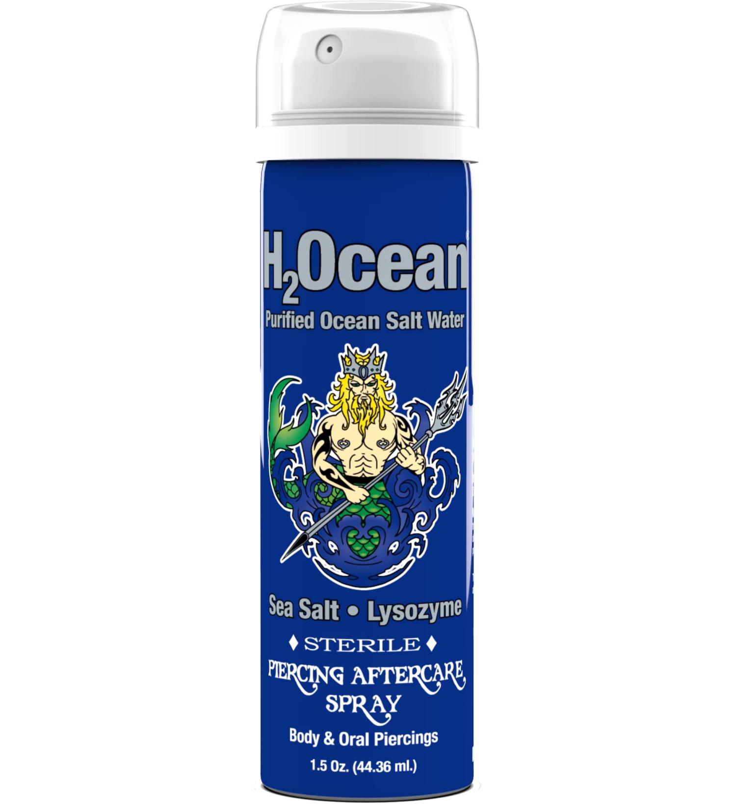 H2Ocean Piercing Aftercare Spray 1.5oz - Organic Sea Salt Keloid Treatment for Ear, Nose, Naval, Oral Body Piercings - Buy Online on GoSupps.com