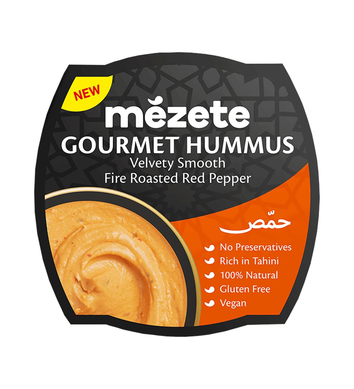 Mezete Original Hummus with Sun-Dried Roasted Peppers - Vegan & Gluten-Free - 215g | International Shipping Available - Buy Online on GoSupps.com