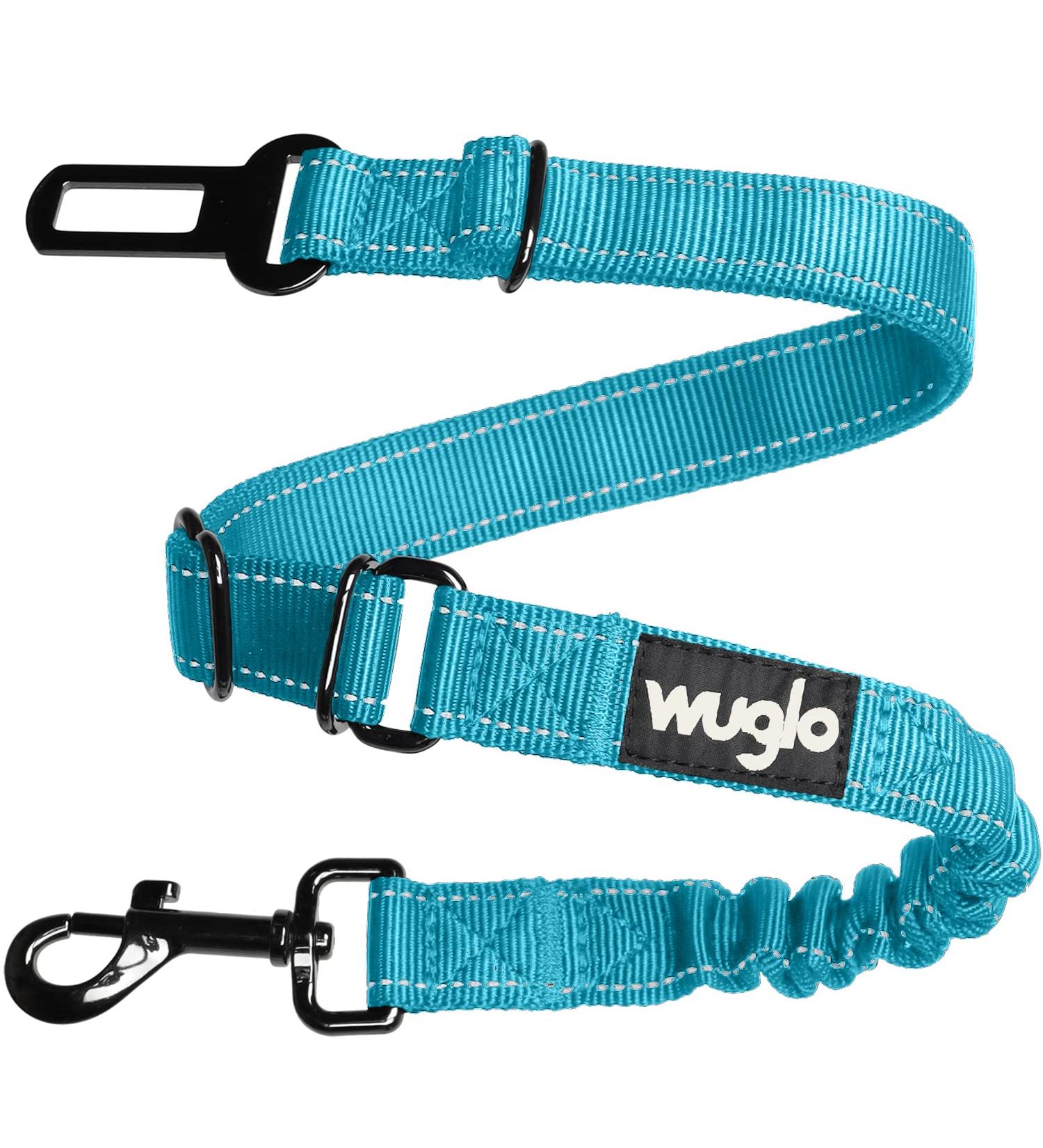 Buy Wuglo Dog Car Safety Belt | Adjustable 38-95cm Elastic Buckle - Durable & Universal Dog Straps (Blue) | Safe Travel for Dogs - Buy Online on GoSupps.com