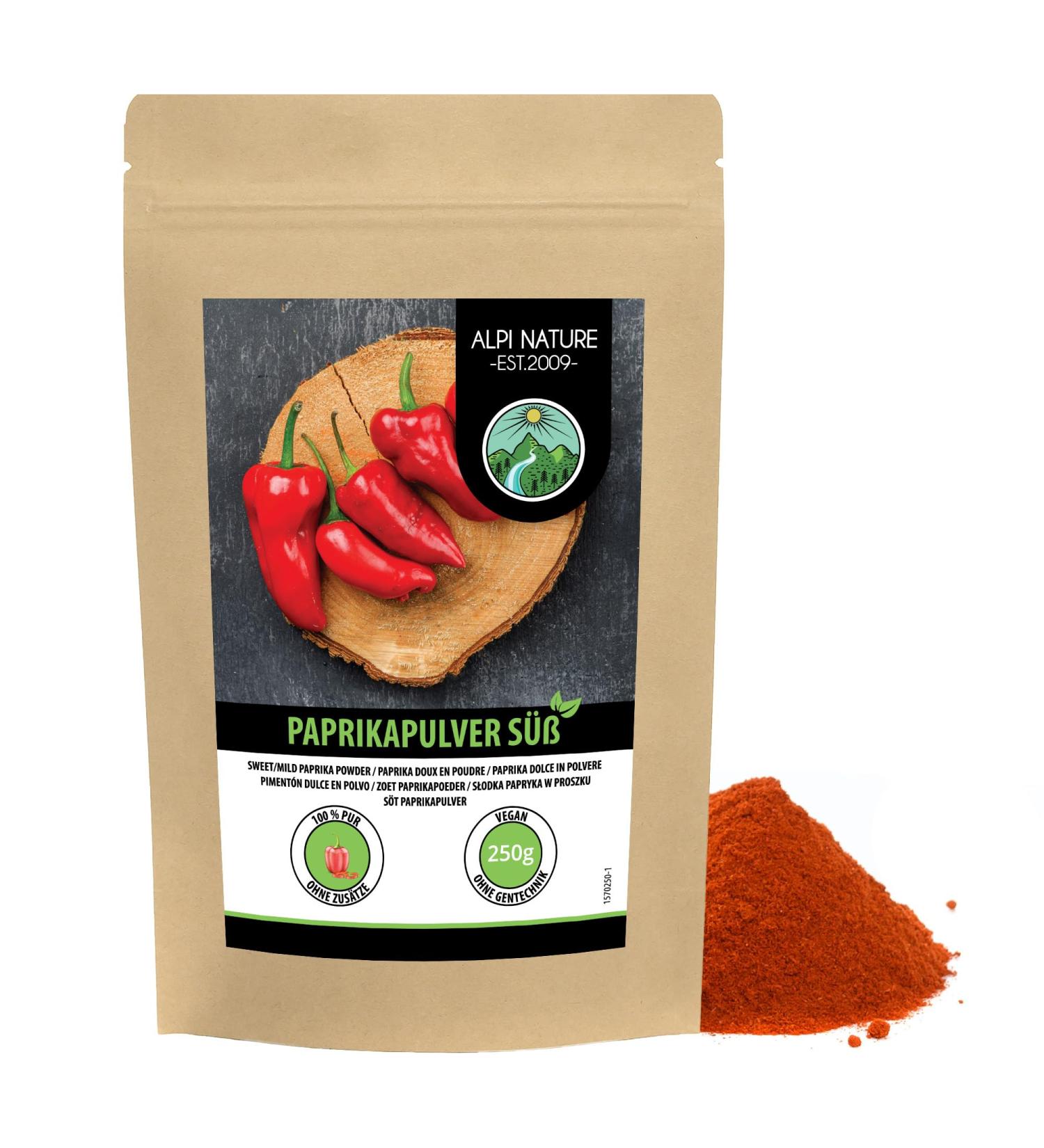 Sweet Paprika Powder (250g / 8.8oz) in Resealable Packaging - Premium Quality Ground Paprika for Culinary Use - 250g Pack - Buy Online on GoSupps.com