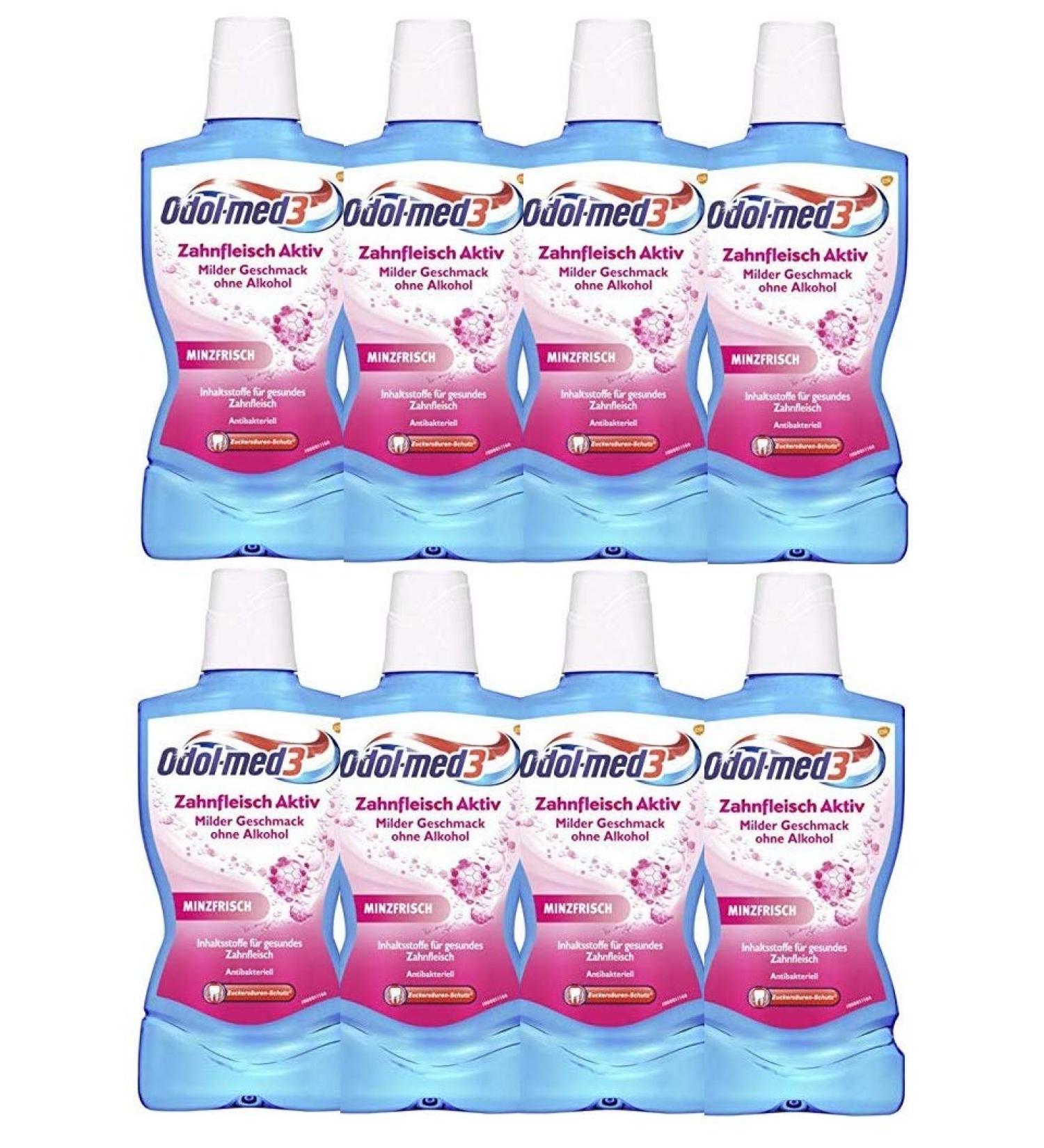 Odol-med3 Mouthwash Gum Active 500 ml pack of 8 (8 x 500 ml) 500 ml (pack of 8)