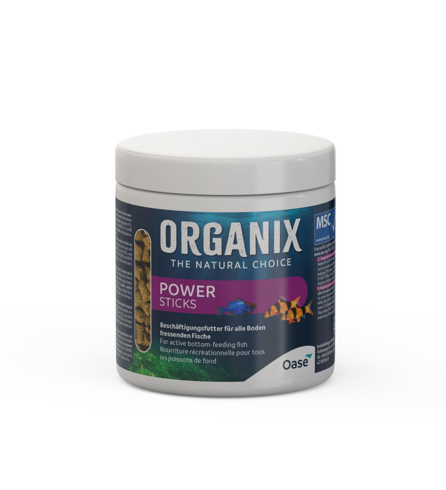 OASE ORGANIX Power Sticks 250 ML - Snack for Bottom-dwelling aquarium inhabitants (catfish shrimp loaches)