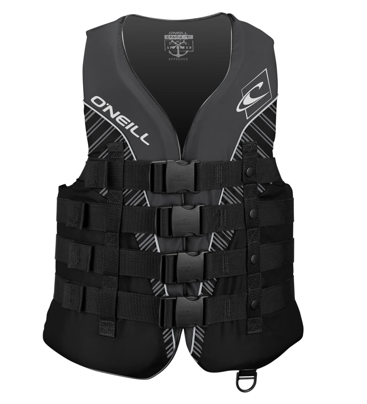 O'Neill Men's Superlite USCG Life Vest - Large, Black/Smoke White - Buy Online on GoSupps.com