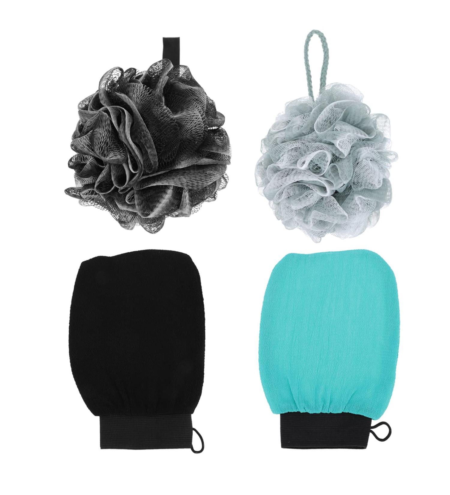 Housoutil 2 Sets Bath Set Shower Scrubber for Body Loofah Sponge Shower Loofah Men Body Scrub Bath Accessories Holiday Bath Scrubber Bath Gloves Balls Bath Ball Single Layer Rayon - Buy Online on GoSupps.com
