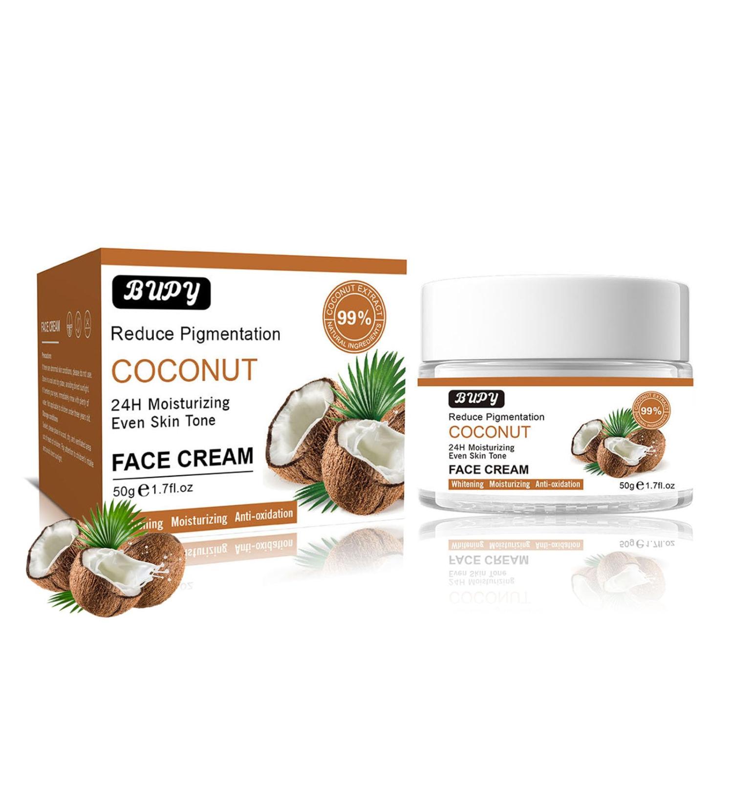 Coconut Face Cream | 24-Hour Moisturising & Revitalising | Reduce Pigmentation & Even Skin Tone | 50g - Shop Internationally - Buy Online on GoSupps.com